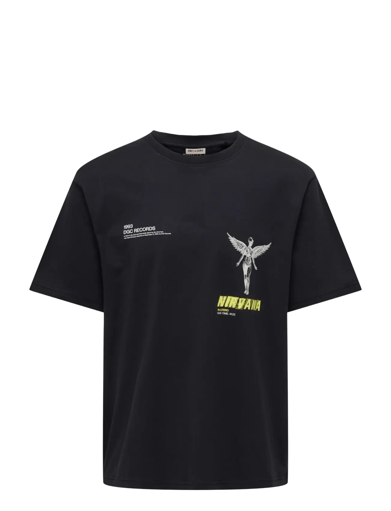 ONLY & SONS ONSNIRVANA LIFE RLX SS LIC TEE - Uutuuksia varastossamme - JET BLACK / black