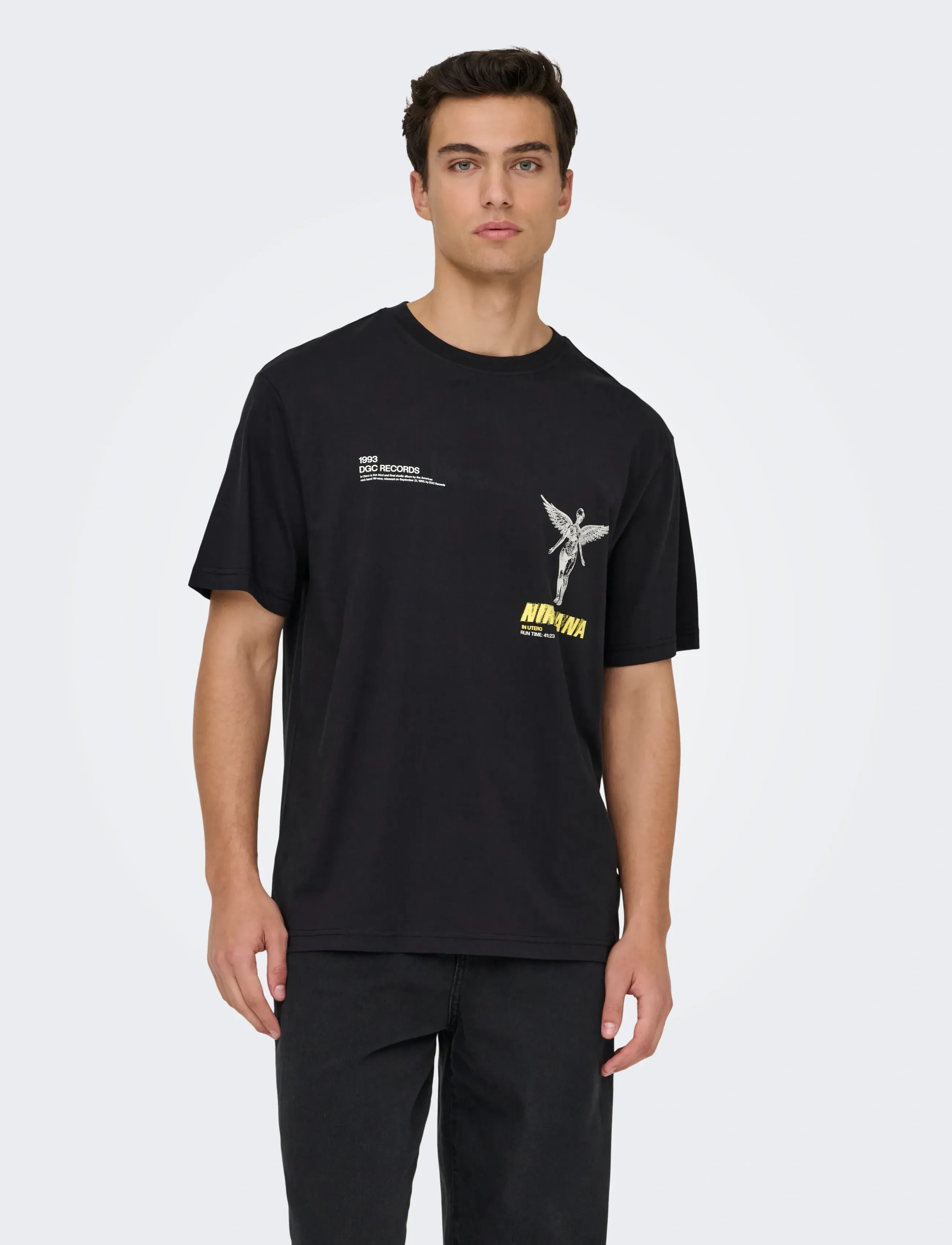 ONLY & SONS ONSNIRVANA LIFE RLX SS LIC TEE - T-shirts - JET BLACK / black