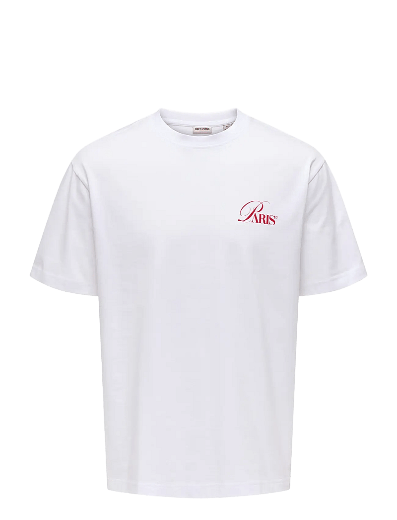 ONLY & SONS - ONSFRED ELEGANTS RLX SS TEE - short-sleeved t-shirts - bright white - 1