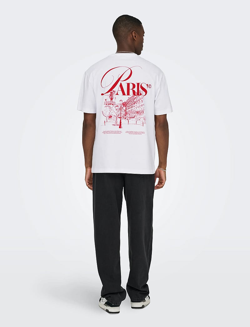 ONLY & SONS - ONSFRED ELEGANTS RLX SS TEE - short-sleeved t-shirts - bright white - 2