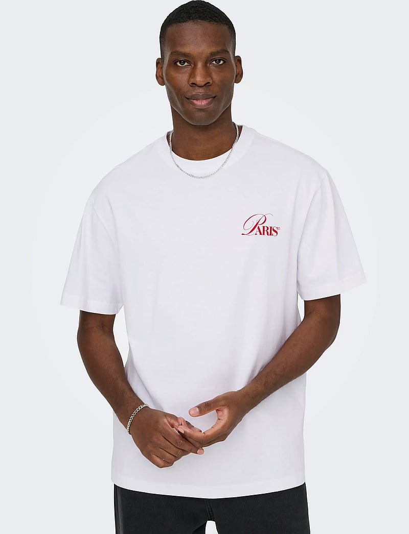 ONLY & SONS - ONSFRED ELEGANTS RLX SS TEE - short-sleeved t-shirts - bright white - 3