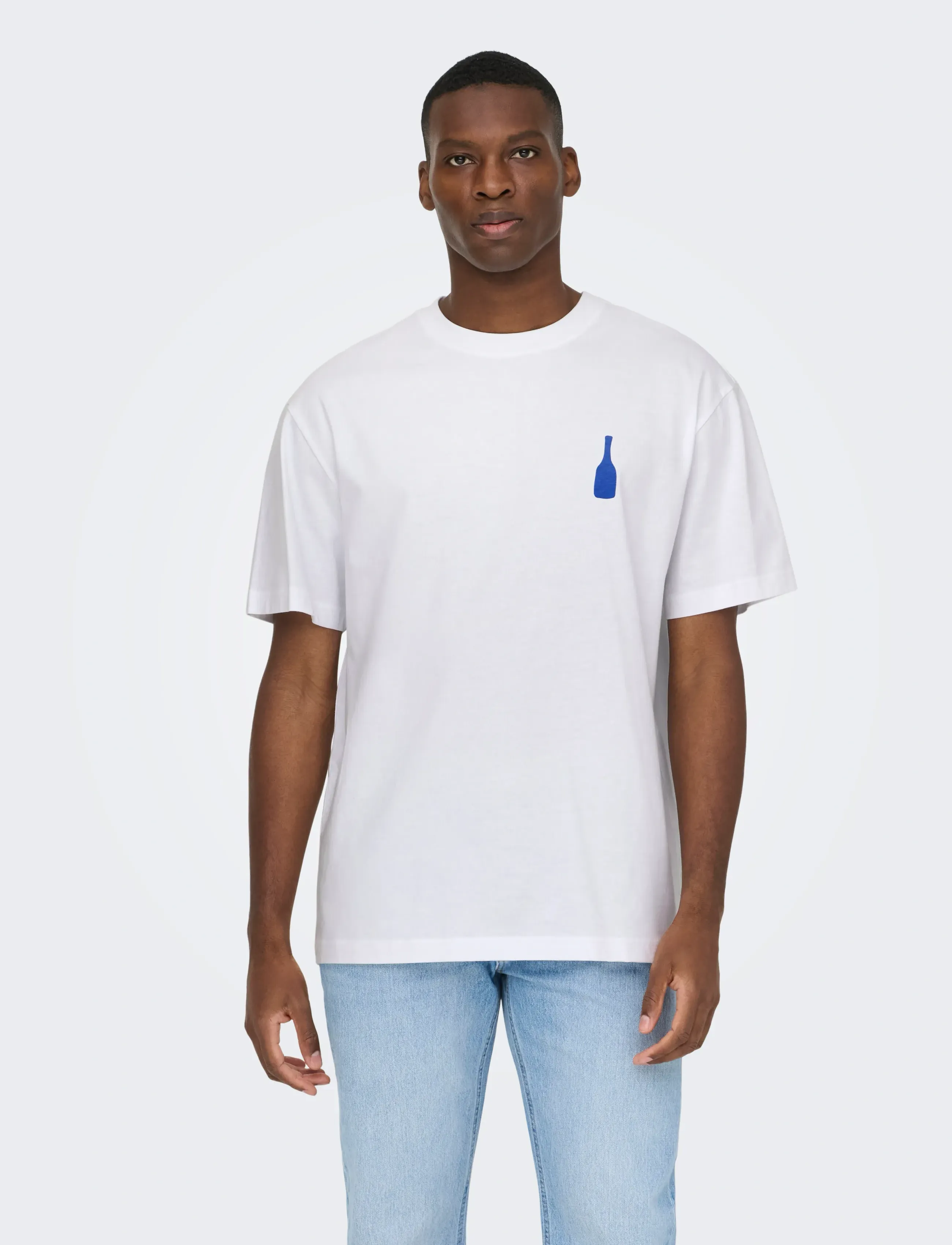 T-shirt 'ONSFRED ELEGANTS' blå / knallröd 2
