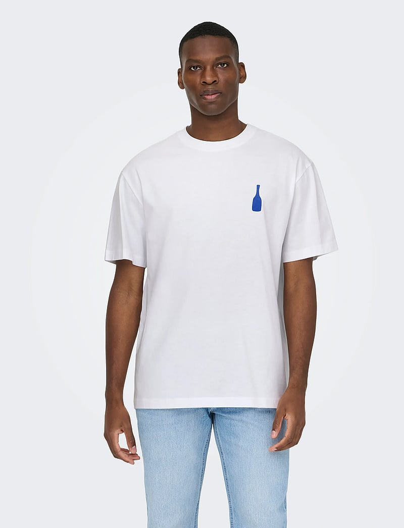 ONLY & SONS - ONSFRED ELEGANTS RLX SS TEE - kurzärmelig - bright white - 0