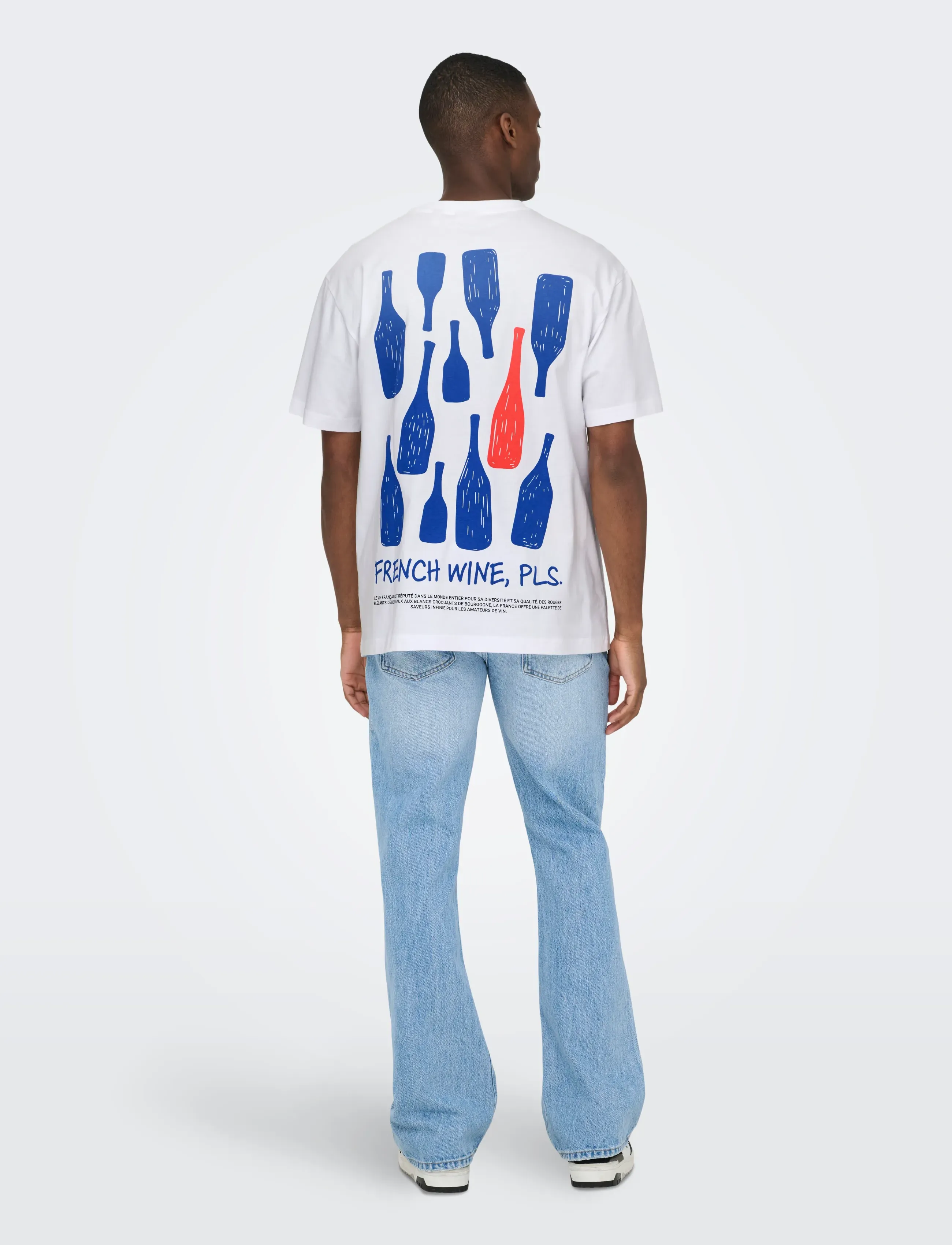 T-shirt 'ONSFRED ELEGANTS' blå / knallröd 3
