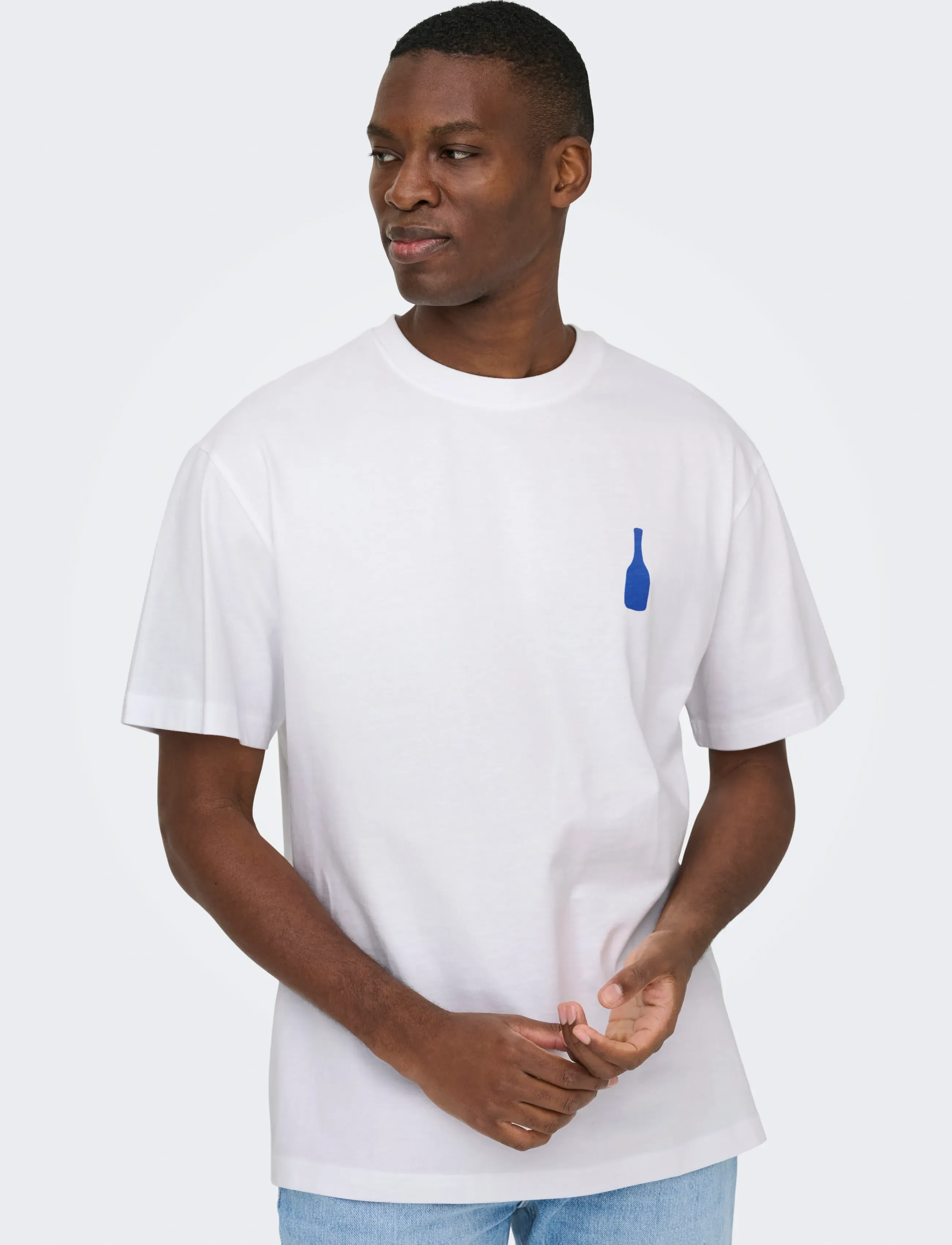 T-shirt 'ONSFRED ELEGANTS' blå / knallröd 4