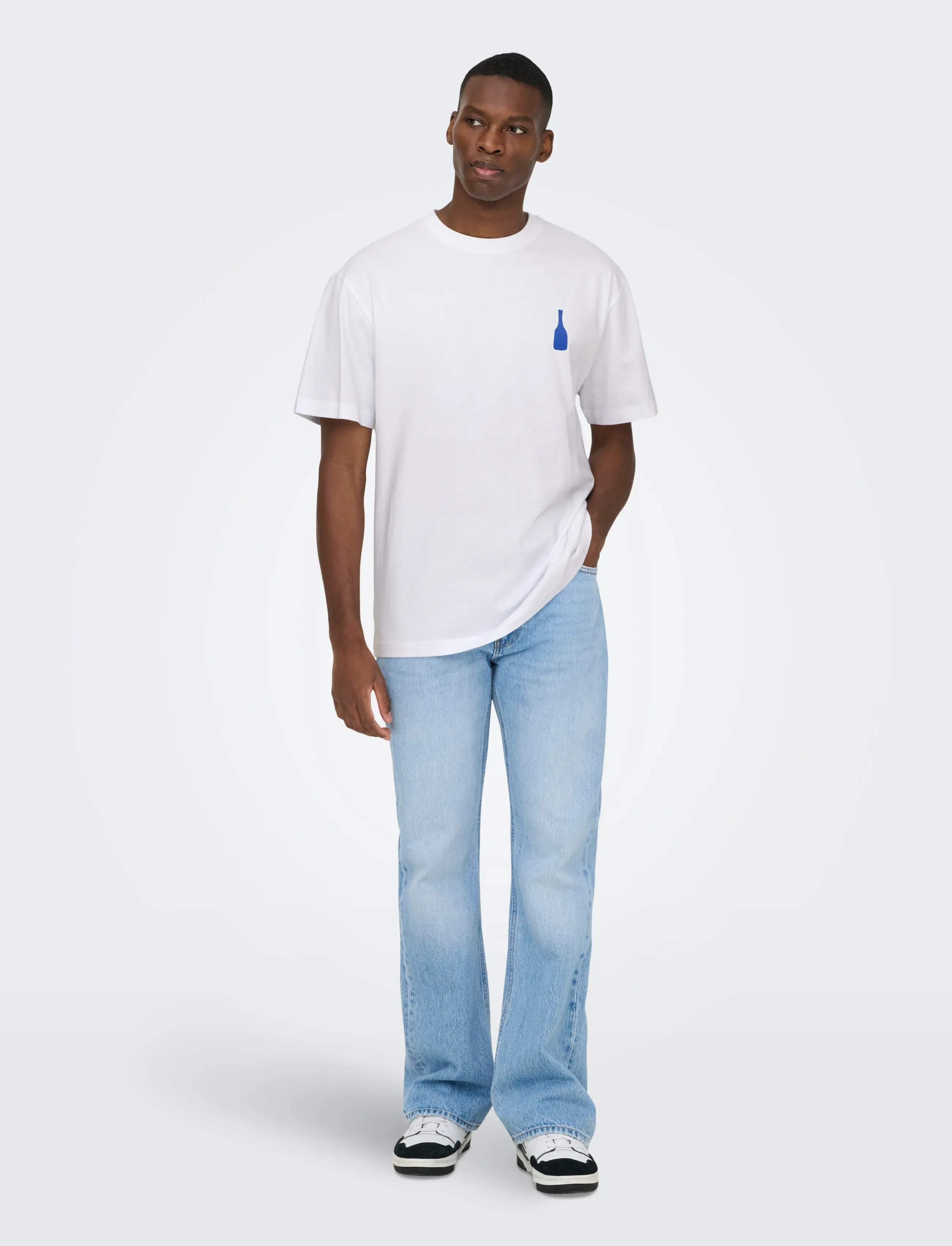 T-shirt 'ONSFRED ELEGANTS' blå / knallröd 5