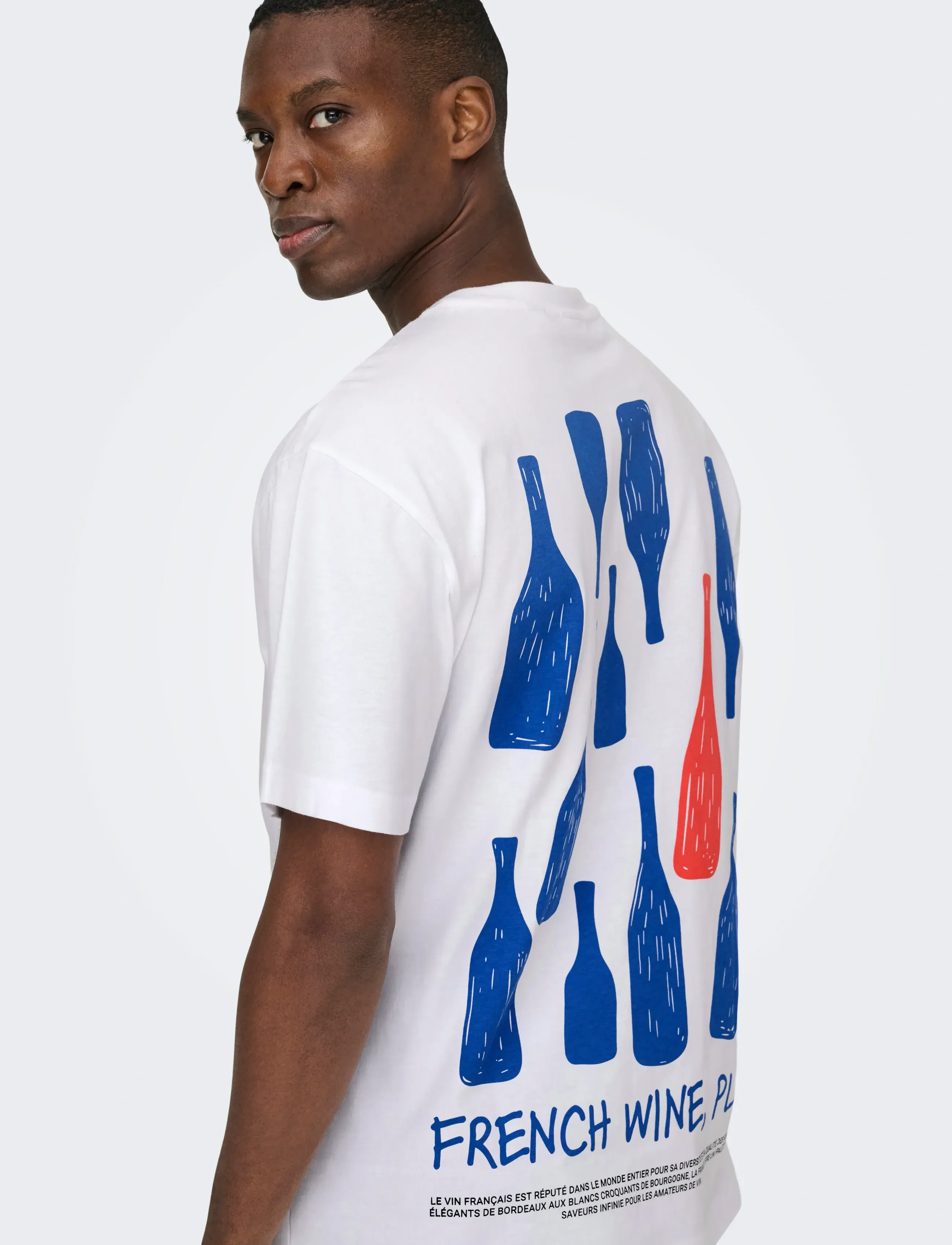 T-shirt 'ONSFRED ELEGANTS' blå / knallröd 6