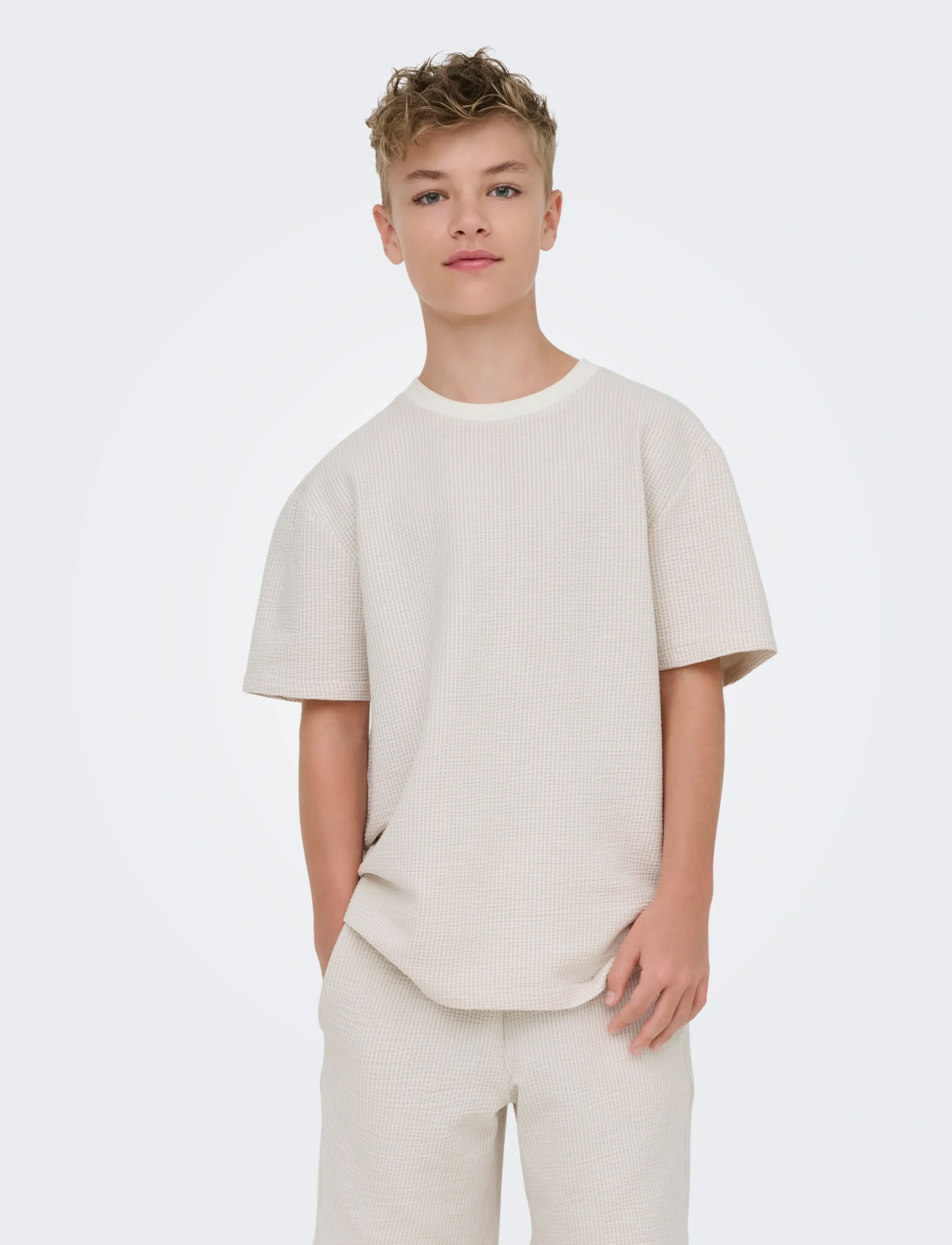 ONLY & SONS OSJKIAN LIFE RLX SS STRP TEE JRS NOOS - Yläosat - EGRET / beige