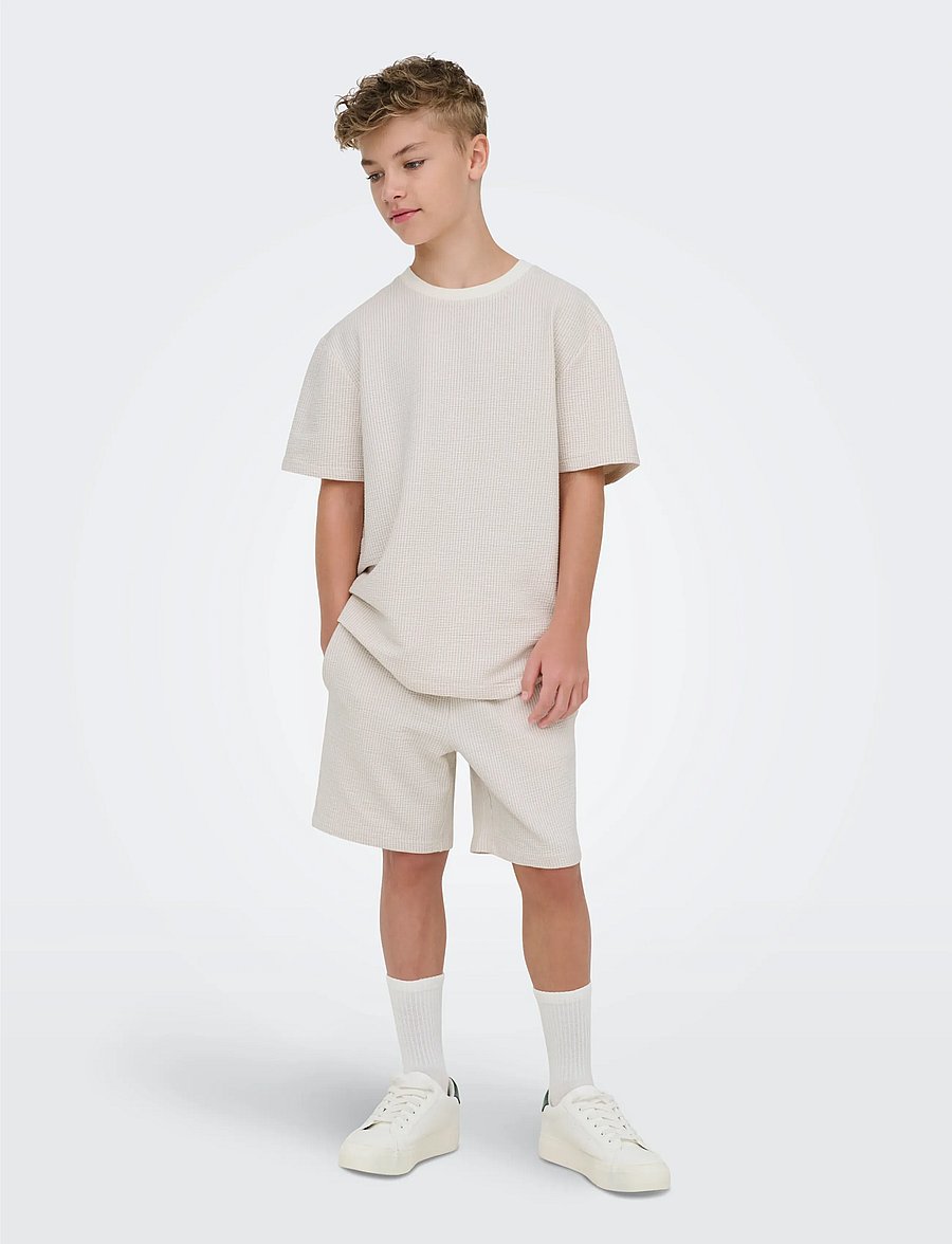 ONLY & SONS - OSJKIAN LIFE RLX SS STRP TEE JRS NOOS - korte mouwen - egret - 4