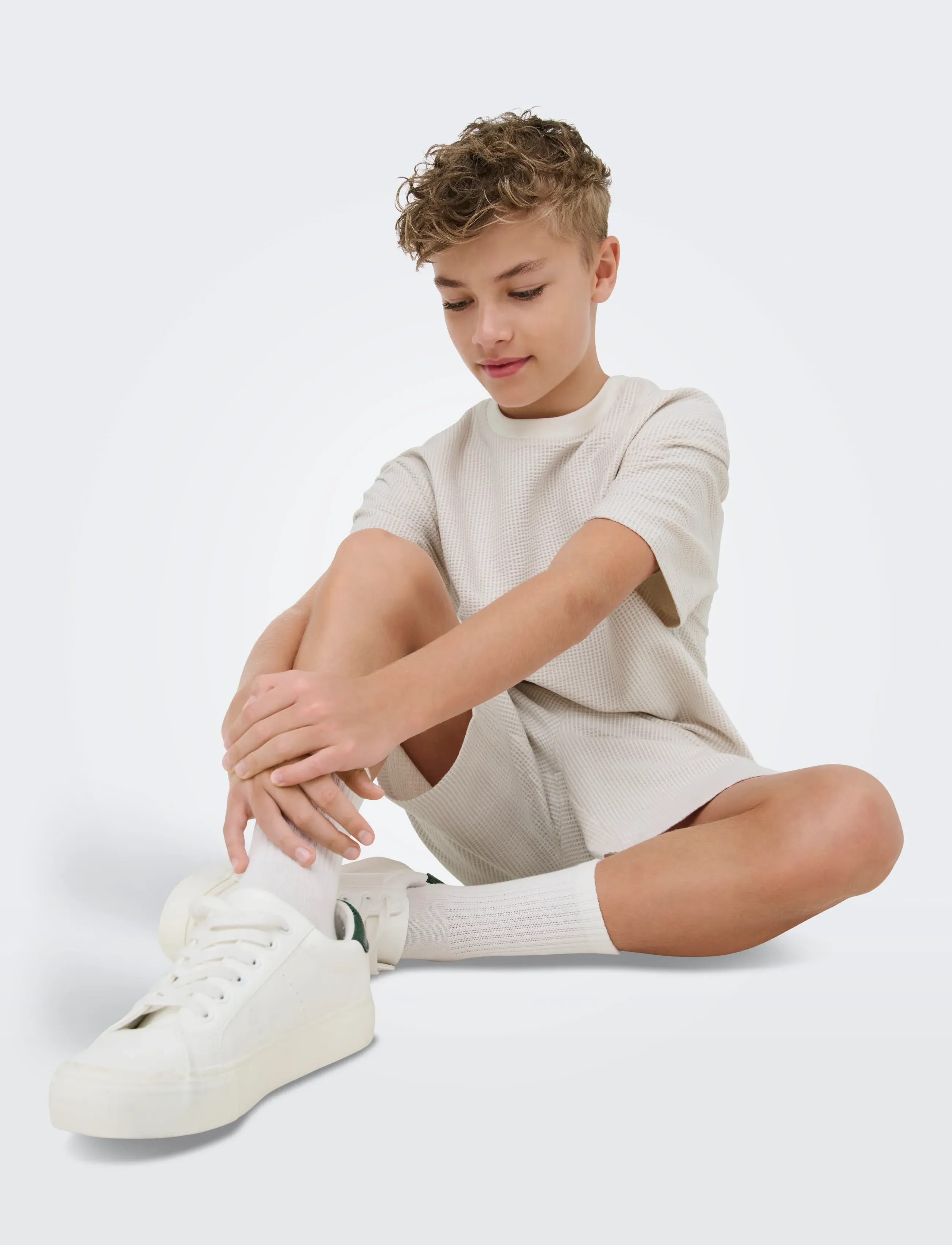 ONLY & SONS - OSJKIAN LIFE RLX SS STRP TEE JRS NOOS - korte mouwen - egret - 5