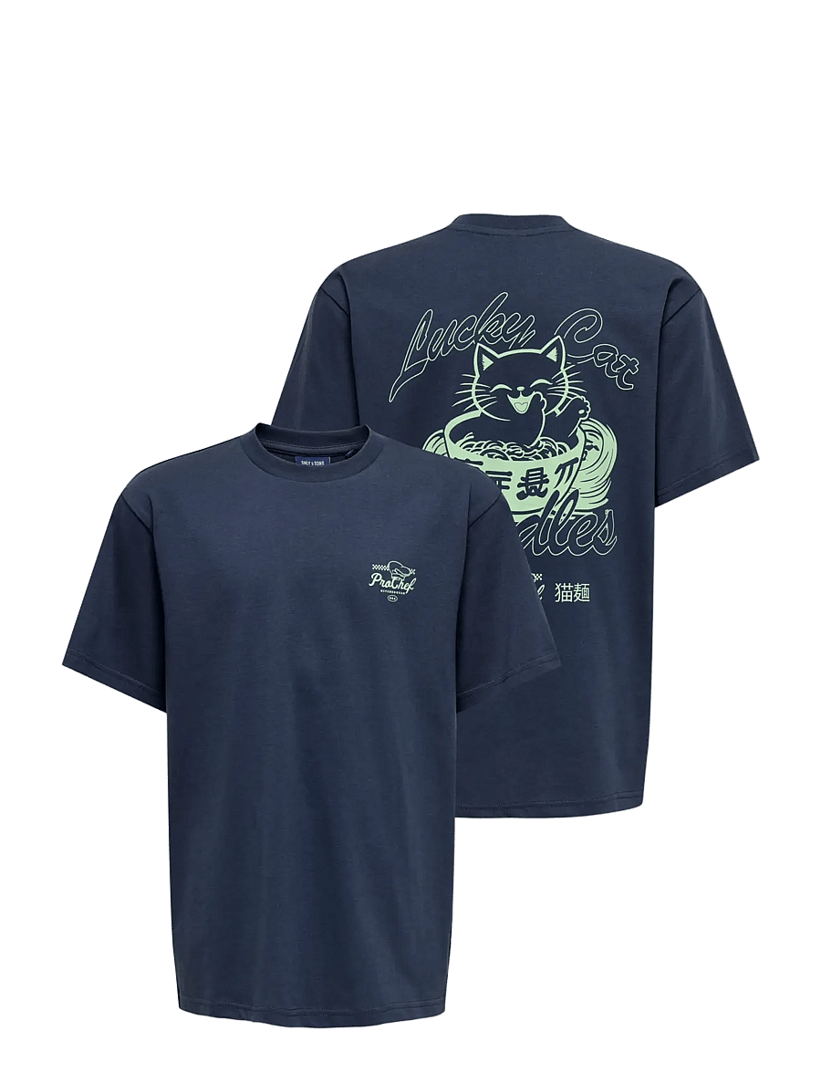 ONLY & SONS - OSJAXEL SUNNY RLX SS TEE JRS - blue nights - 0