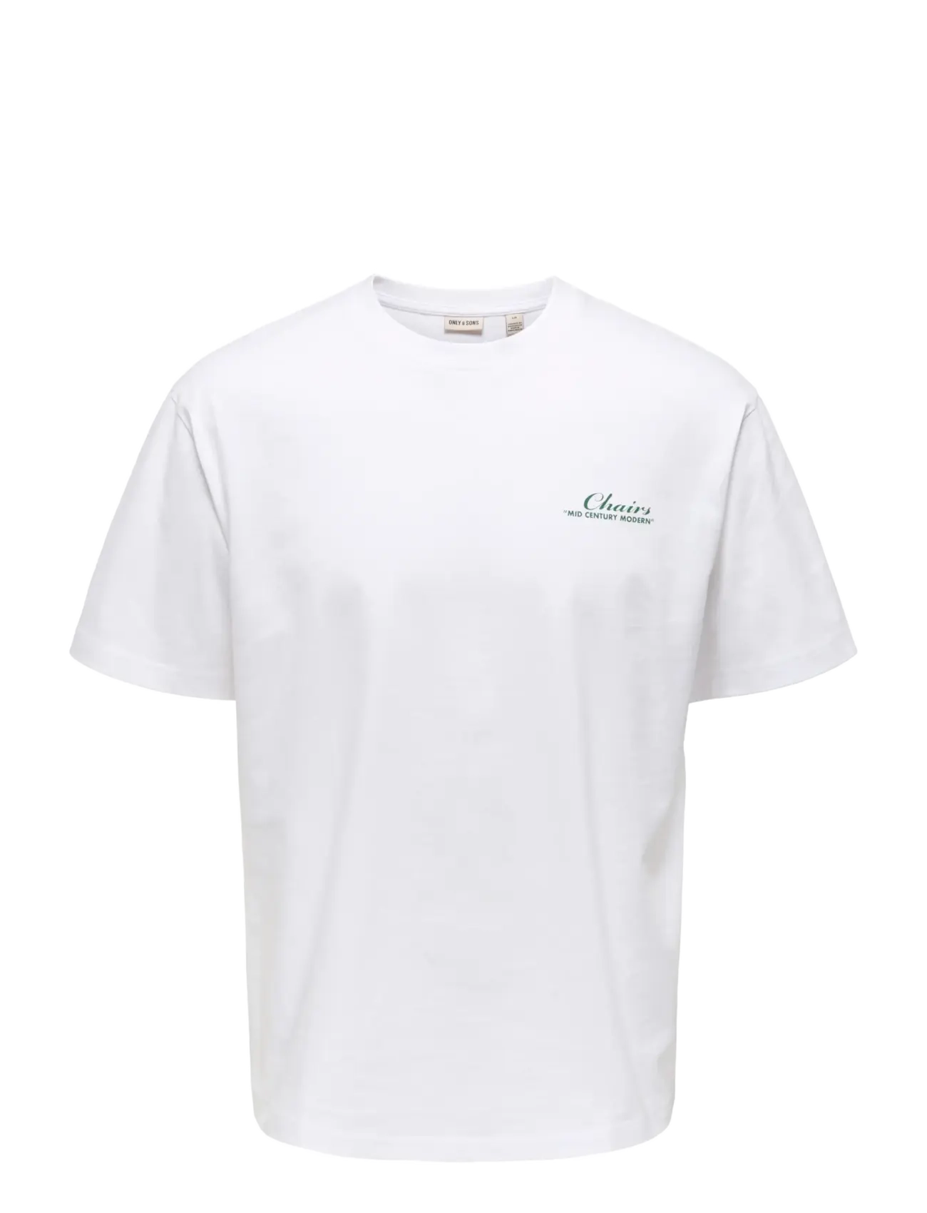 ONLY & SONS Onsfred Life Mid Century Rlx Ss Tee Weiß - S - Herren