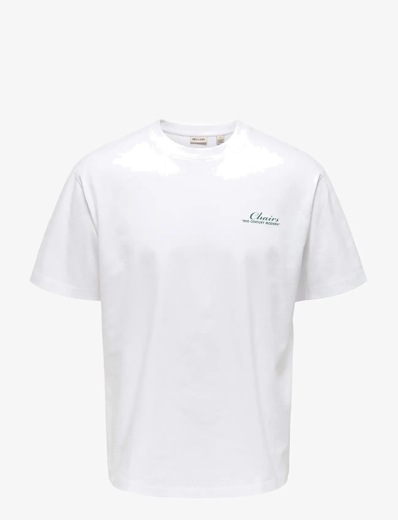 ONLY & SONS - ONSFRED LIFE MID CENTURY RLX SS TEE - kortærmede t-shirts - bright white - 0