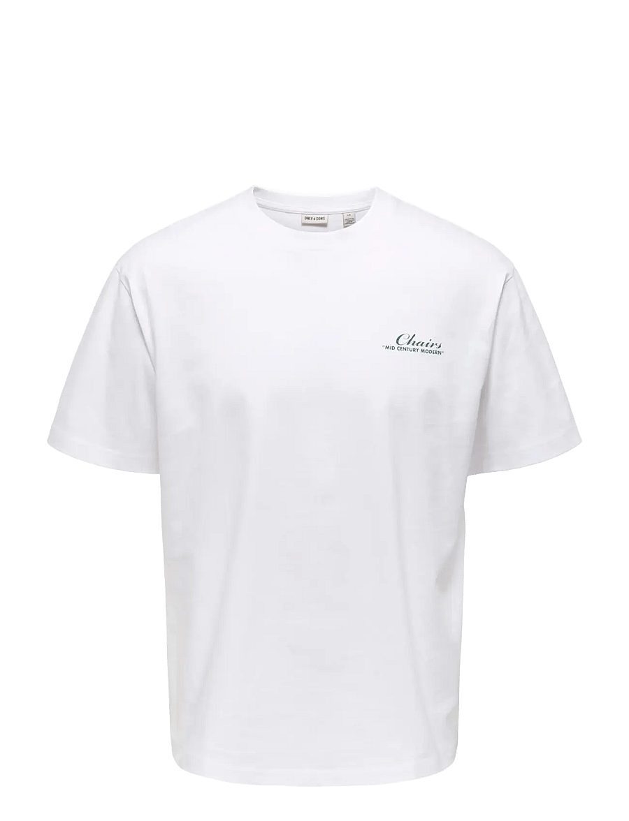 ONLY & SONS - ONSFRED LIFE MID CENTURY RLX SS TEE - kurzärmelig - bright white - 0