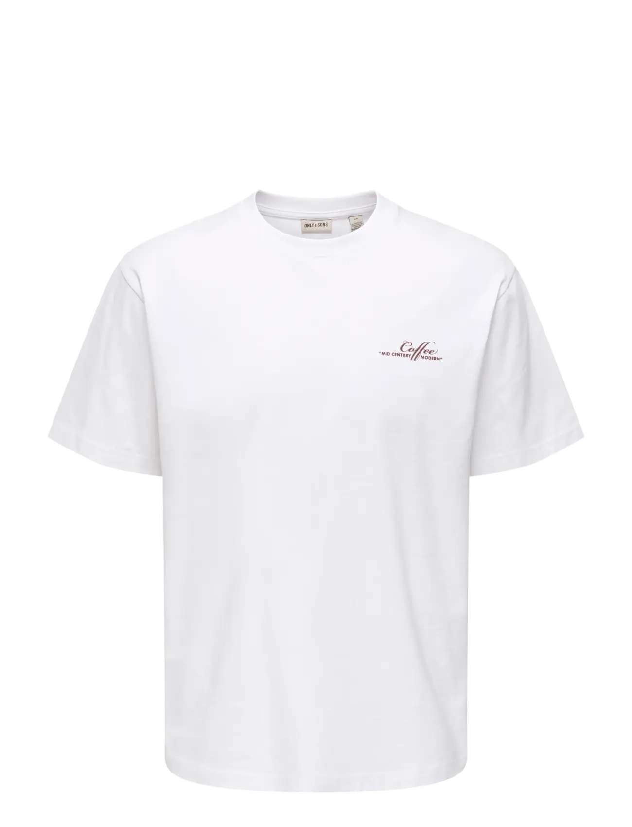ONLY & SONS Onsfred Life Mid Century Rlx Ss Tee Weiß - M - Herren