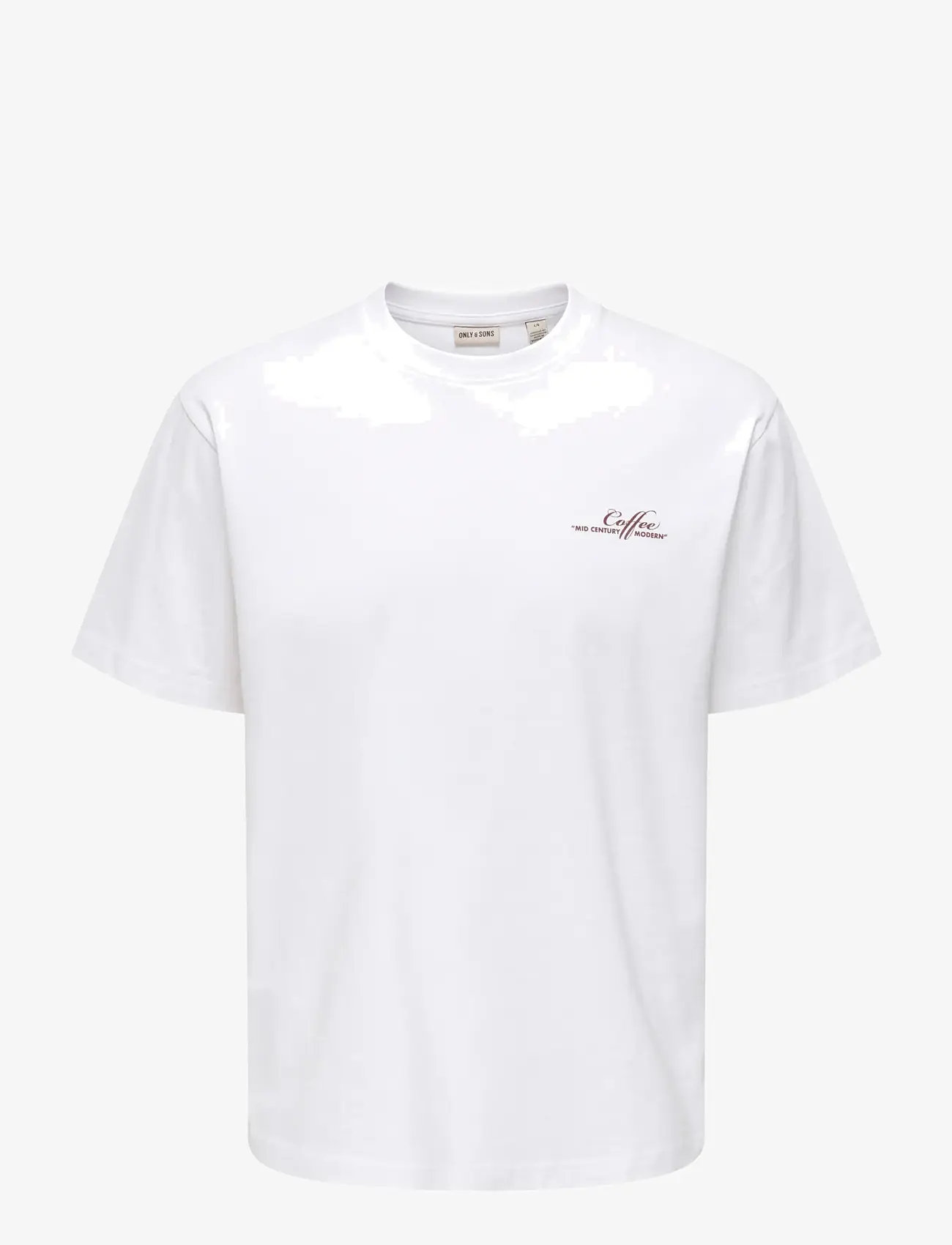 ONLY & SONS - ONSFRED LIFE MID CENTURY RLX SS TEE - kurzärmelig - bright white - 0