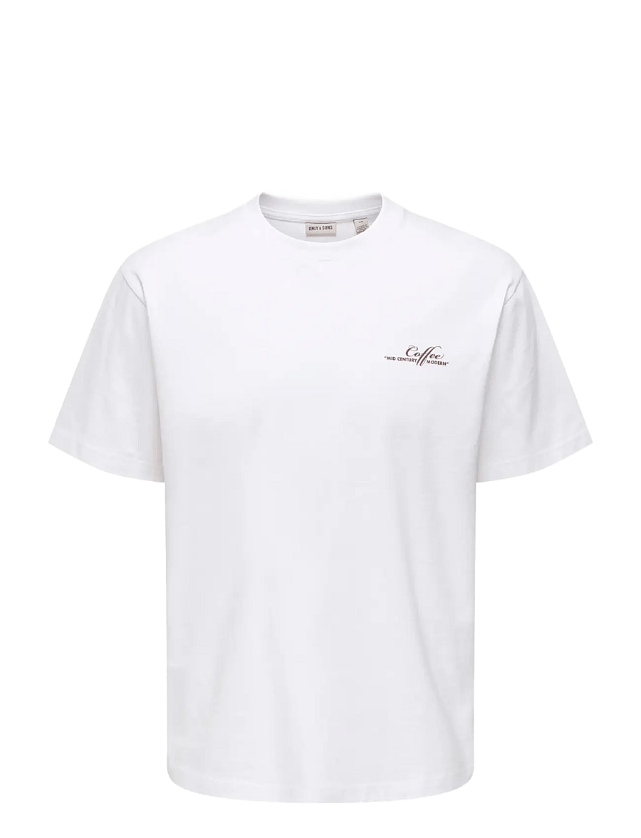 ONLY & SONS - ONSFRED LIFE MID CENTURY RLX SS TEE - kurzärmelig - bright white - 0