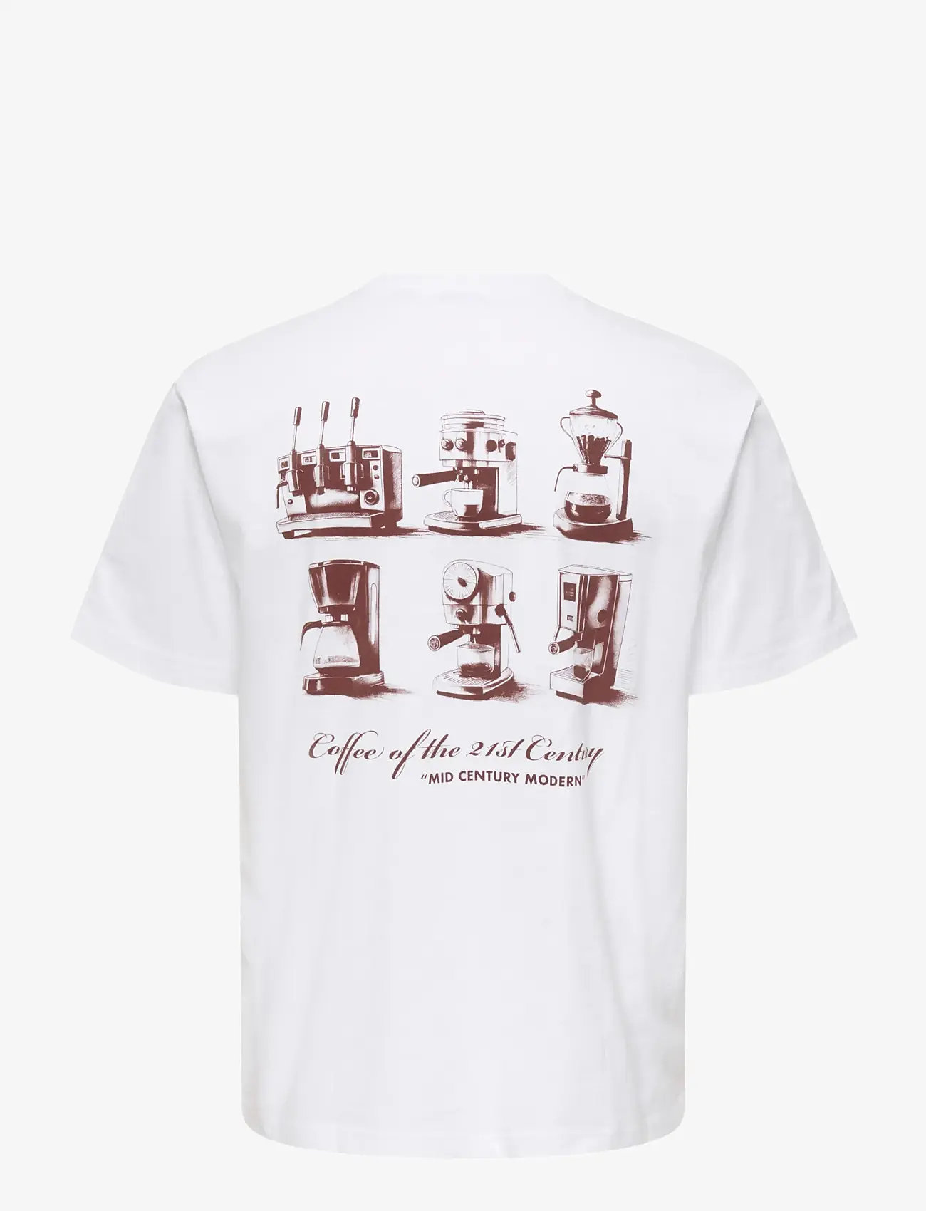 ONLY & SONS - ONSFRED LIFE MID CENTURY RLX SS TEE - kurzärmelig - bright white - 1