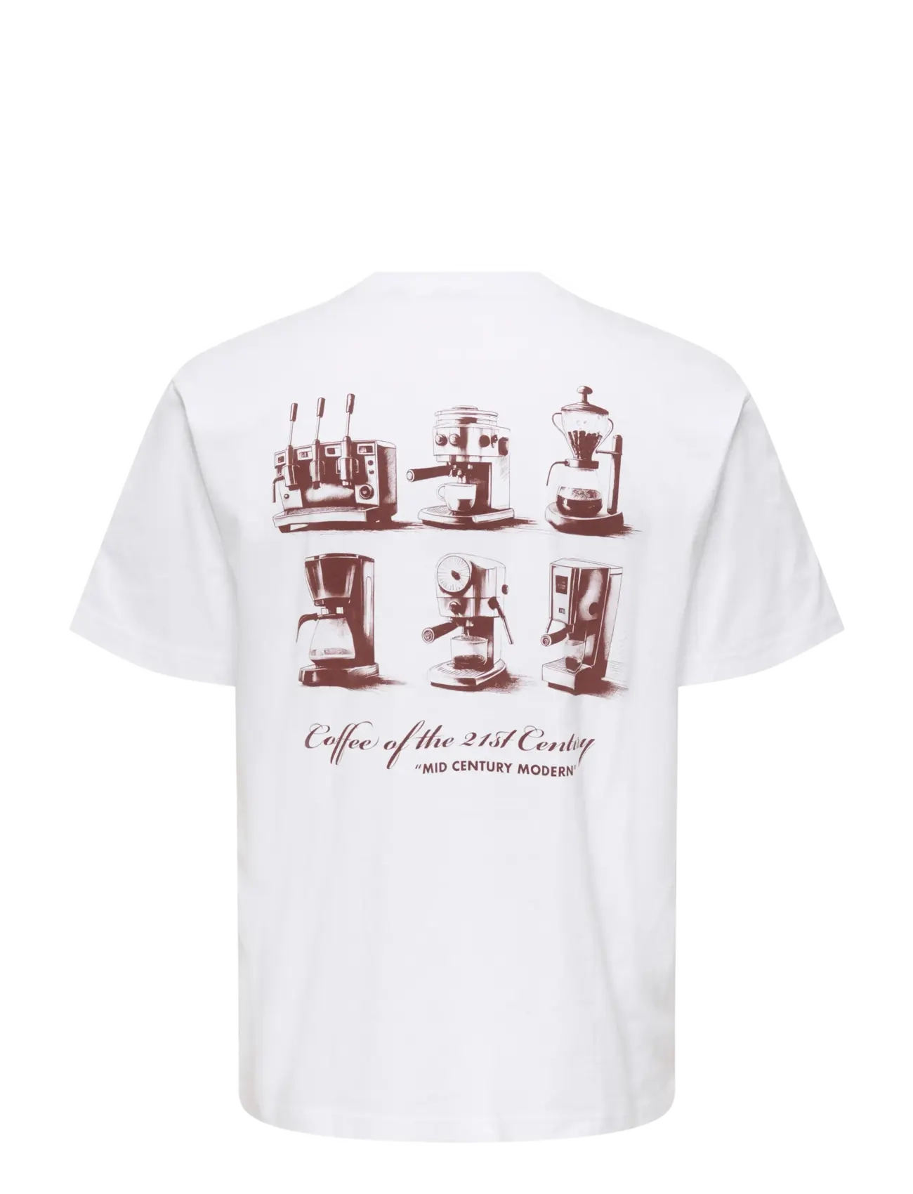 ONLY & SONS - ONSFRED LIFE MID CENTURY RLX SS TEE - short-sleeved t-shirts - bright white - 1