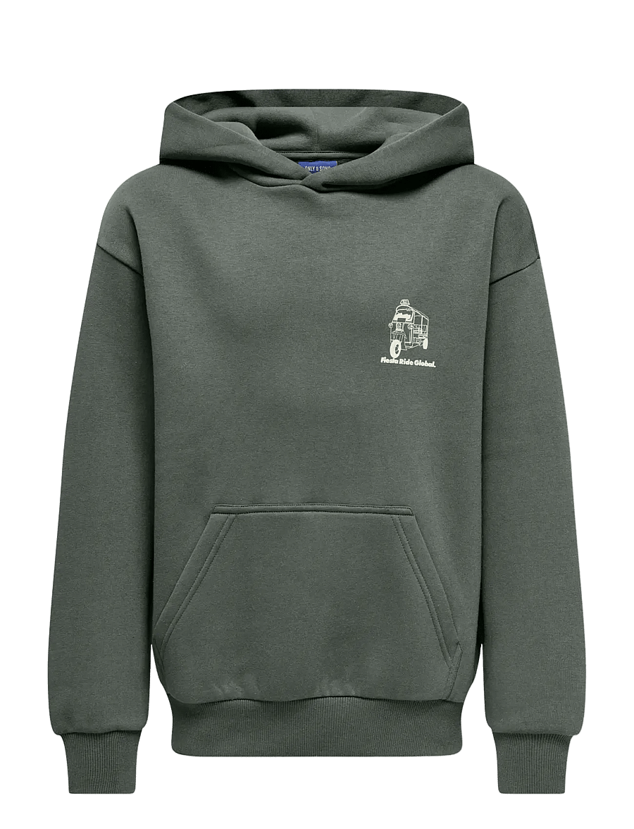 ONLY & SONS - OSJCERES TUKTUK RLX PRINT HOOD SWT - kapuzenpullover - agave green - 0