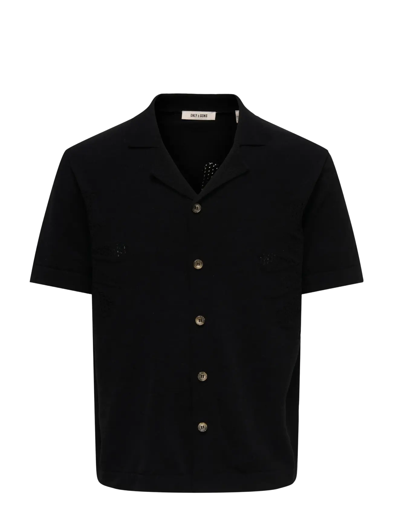ONLY & SONS ONSJAM LIFE REG SS SHIRT KNIT - Strik - BLACK / black