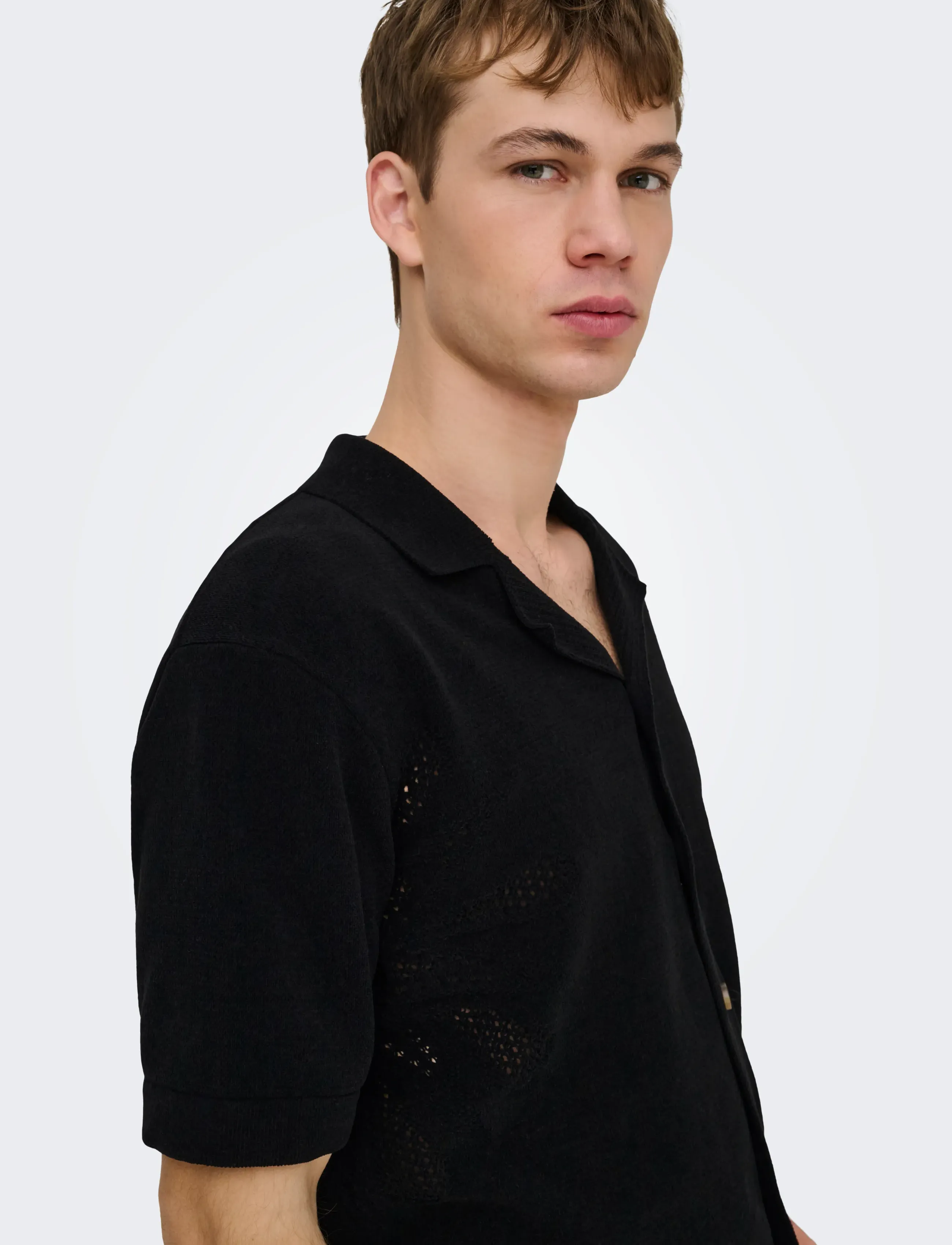 ONLY & SONS - ONSJAM LIFE REG SS SHIRT KNIT - knitted polos - black - 5