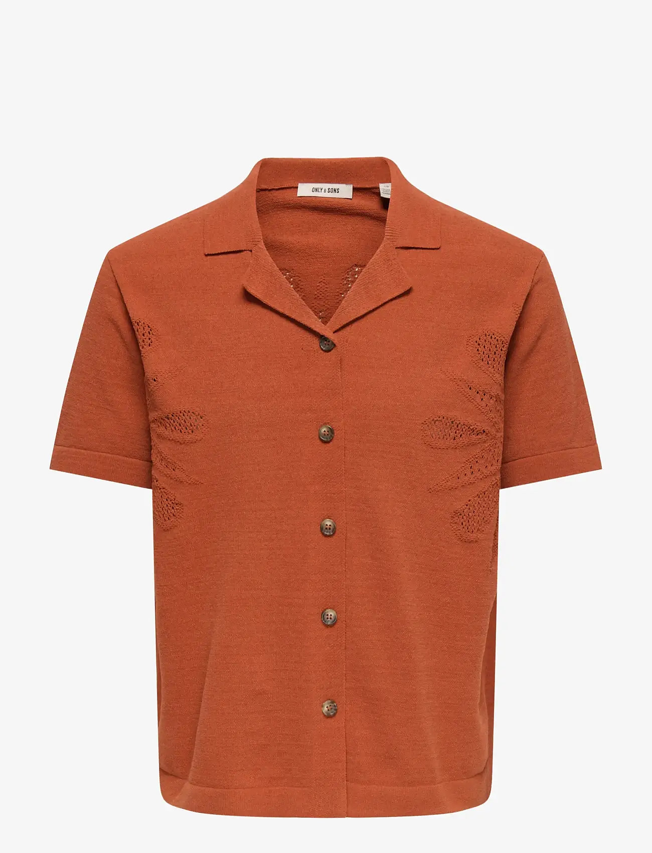 ONLY & SONS - ONSJAM LIFE REG SS SHIRT KNIT - polostrik - burnt brick - 1