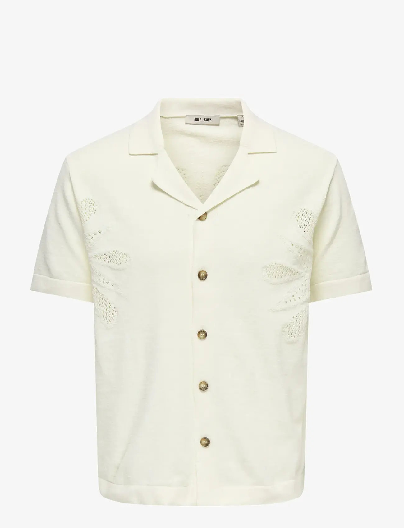 ONLY & SONS - ONSJAM LIFE REG SS SHIRT KNIT - gestrickte polohemden - egret - 1