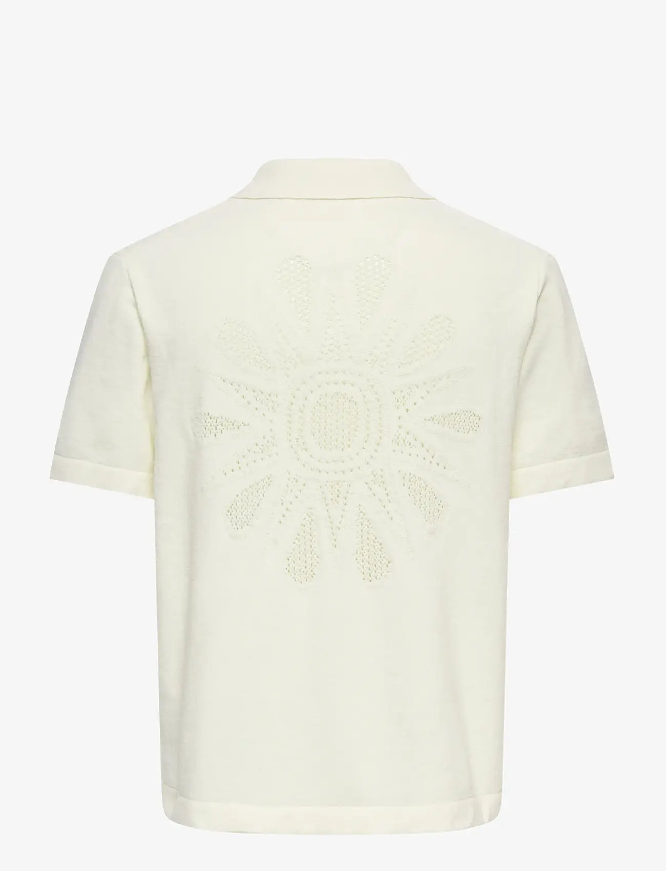 ONLY & SONS - ONSJAM LIFE REG SS SHIRT KNIT - gestrickte polohemden - egret - 2
