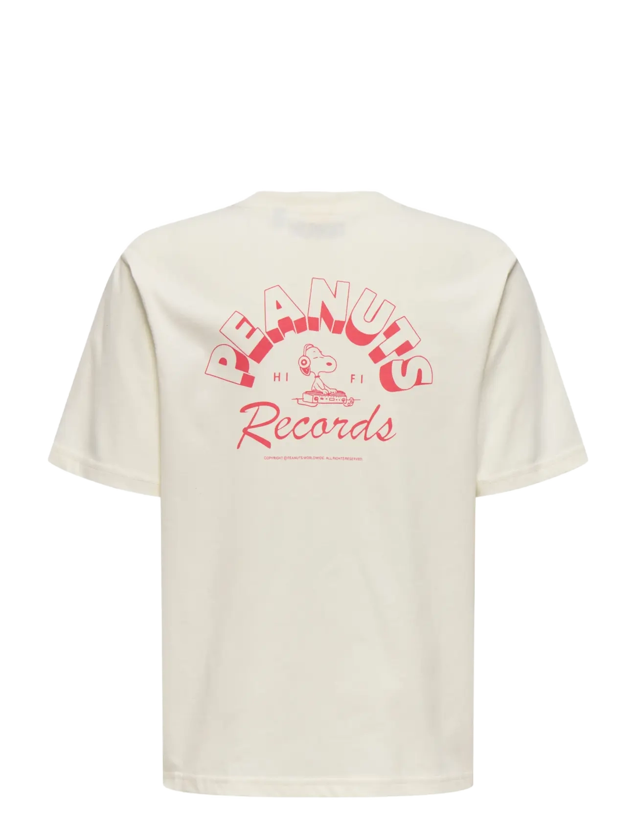 ONLY & SONS - OSJPEANUTS BACK RLX SS LIC TEE - t-shirts - egret - 1