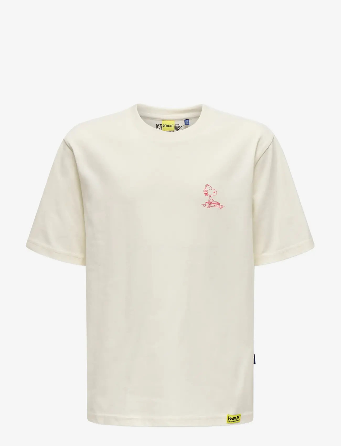 ONLY & SONS - OSJPEANUTS BACK RLX SS LIC TEE - short-sleeved t-shirts - egret - 2