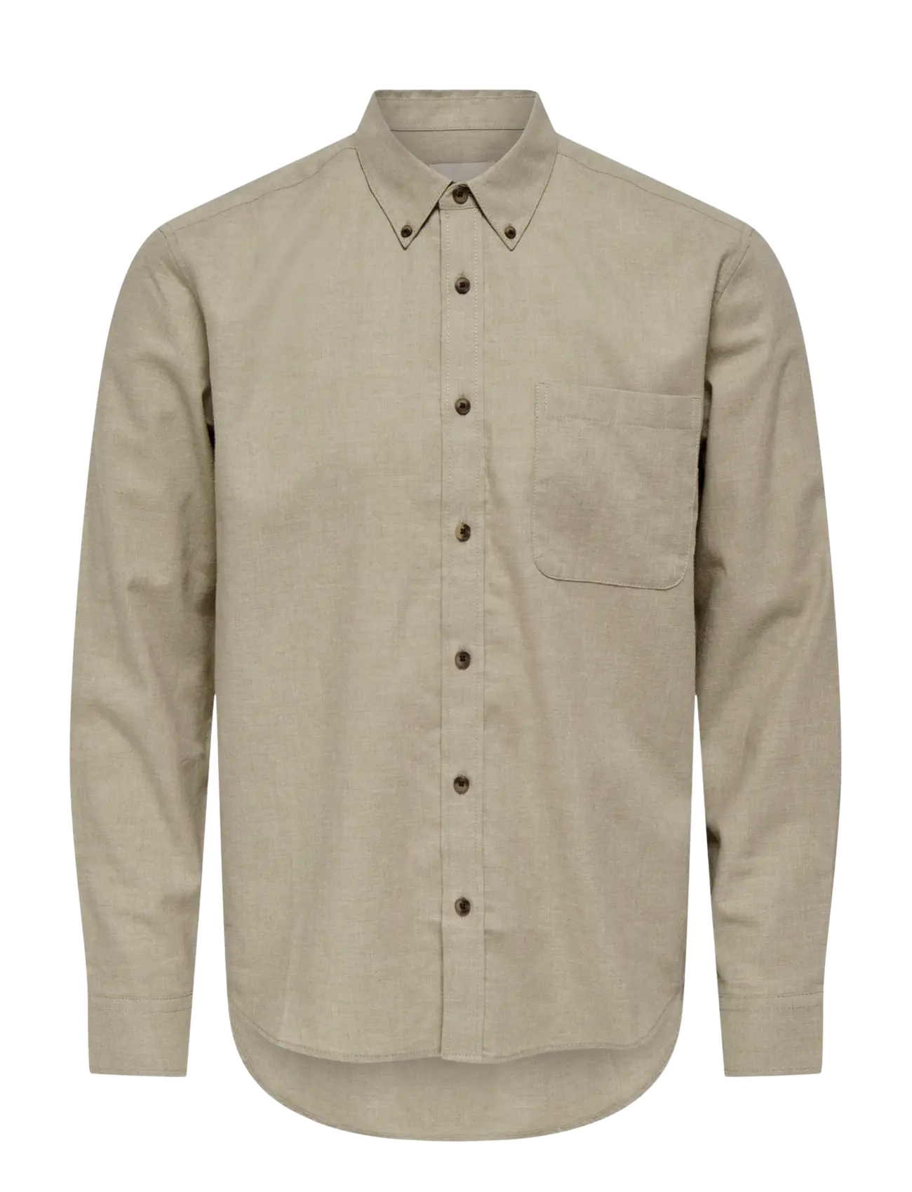 ONLY & SONS ONSJUPITER REG FIT LS SHIRT NOOS - ONLY & SONS - CHINCHILLA / beige