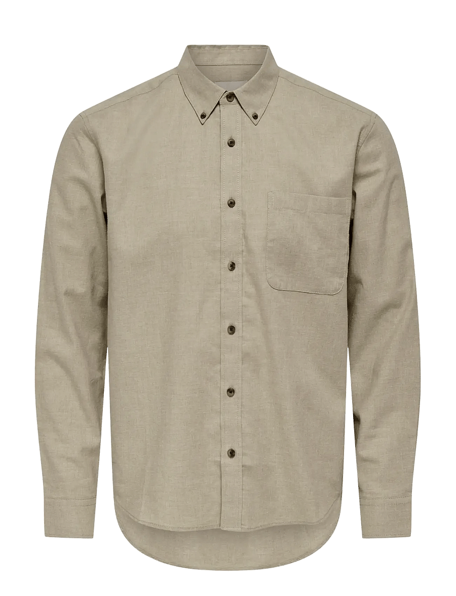 ONLY & SONS - ONSJUPITER REG FIT LS SHIRT NOOS - freizeithemden - chinchilla - 0