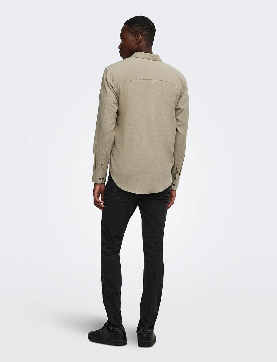 ONLY & SONS - ONSJUPITER REG FIT LS SHIRT NOOS - casual skjortor - chinchilla - 3