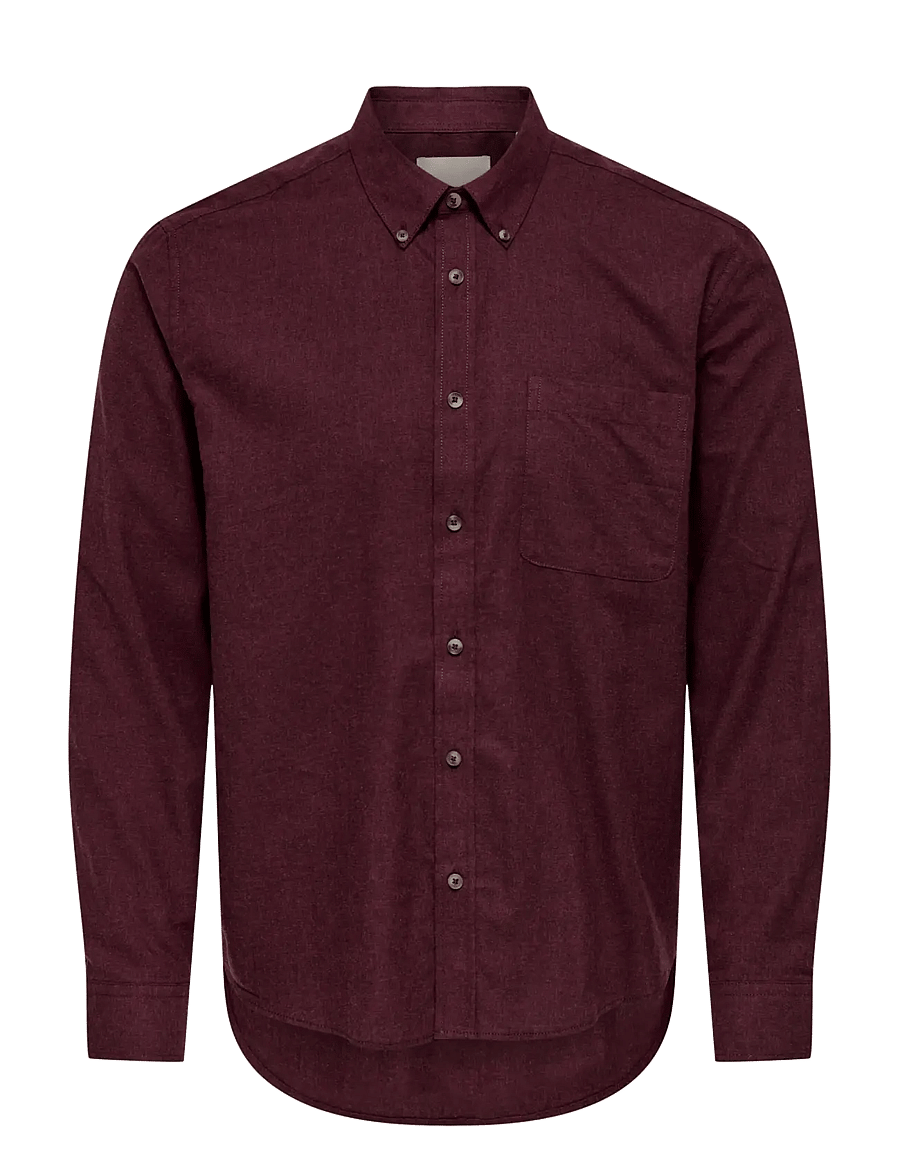 ONLY & SONS - ONSJUPITER REG FIT LS SHIRT NOOS - fudge - 0
