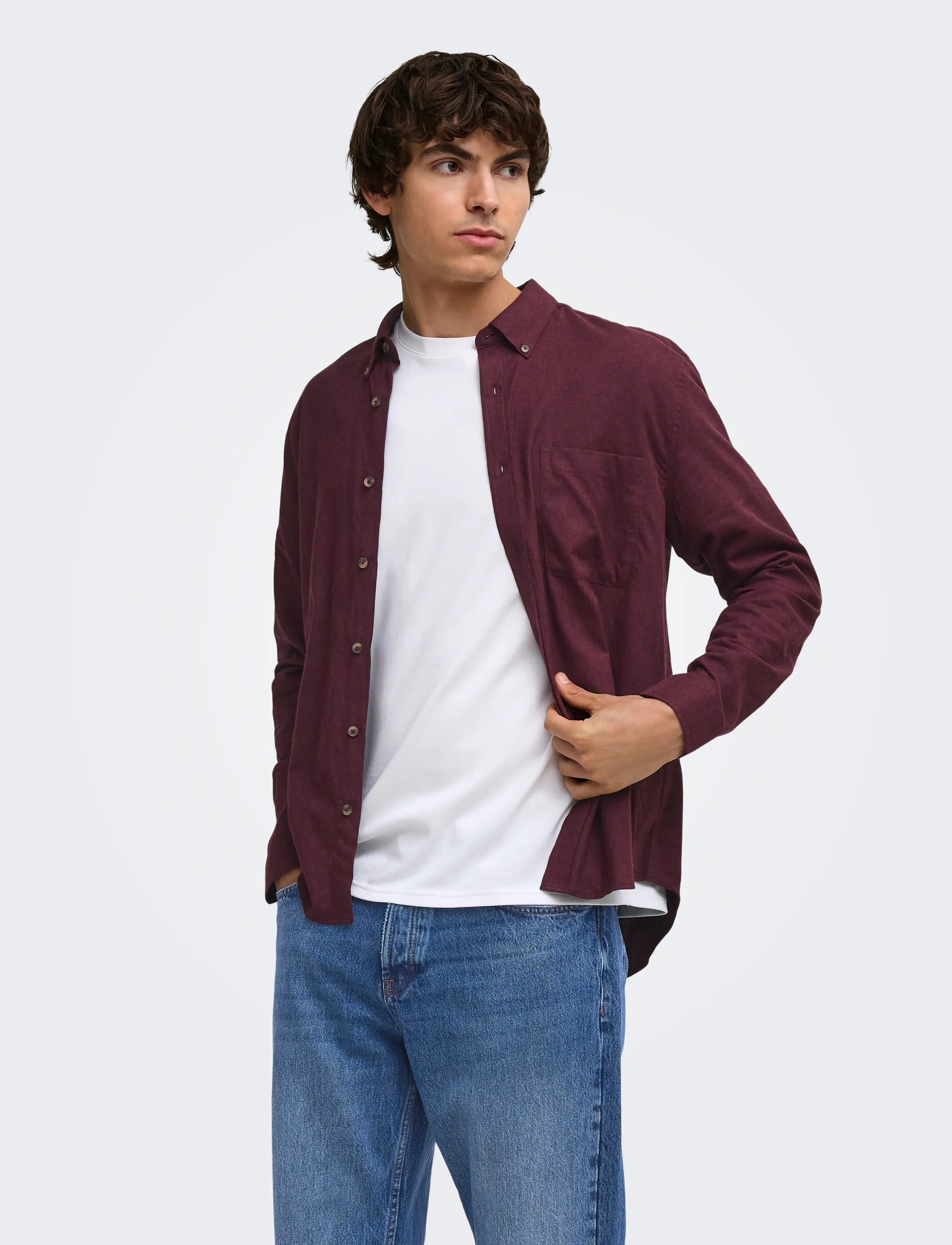 ONLY & SONS ONSJUPITER REG FIT LS SHIRT NOOS - Hemden - FUDGE / burgundy