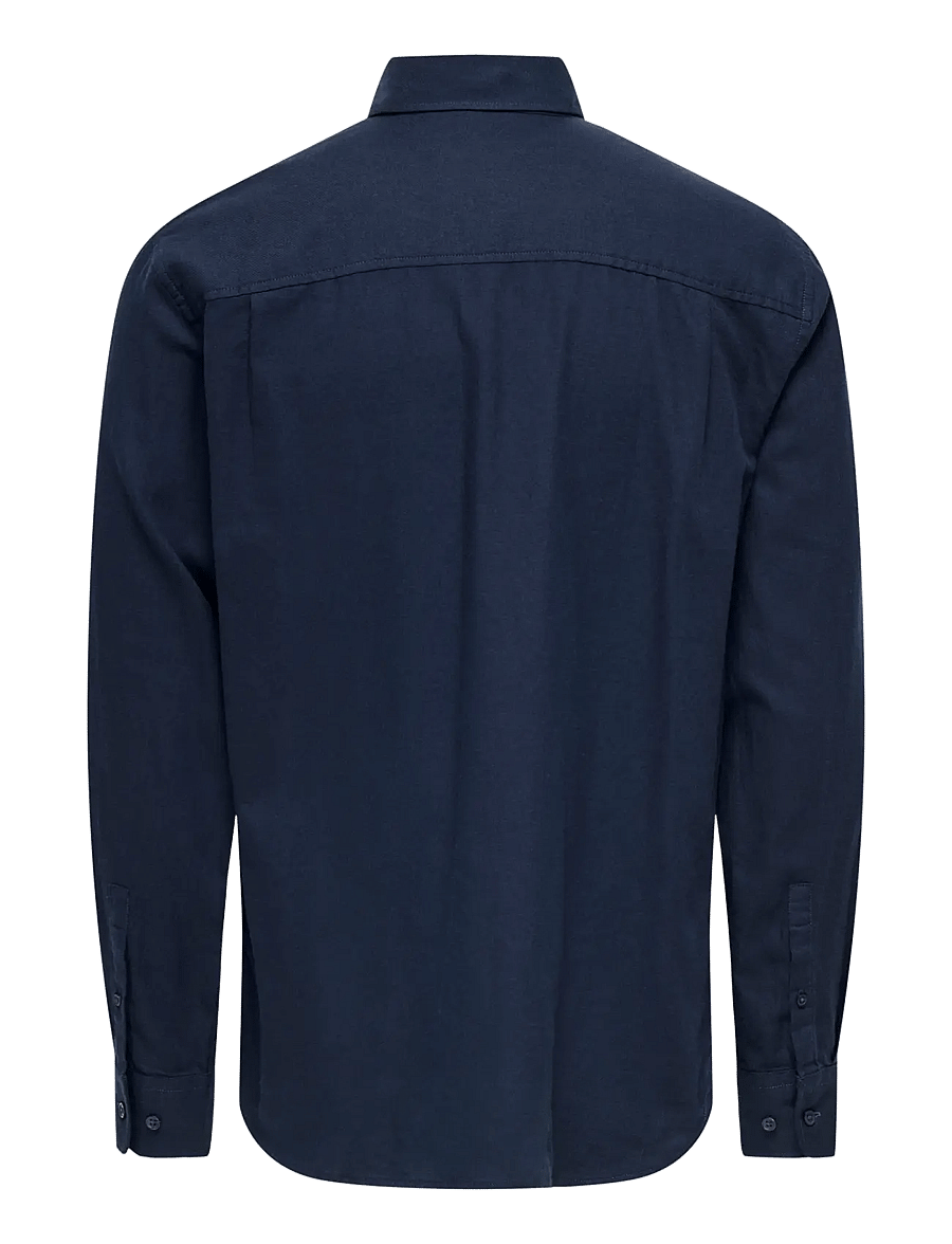 ONLY & SONS - ONSMARS REG FIT LS SHIRT NOOS - black iris - 1