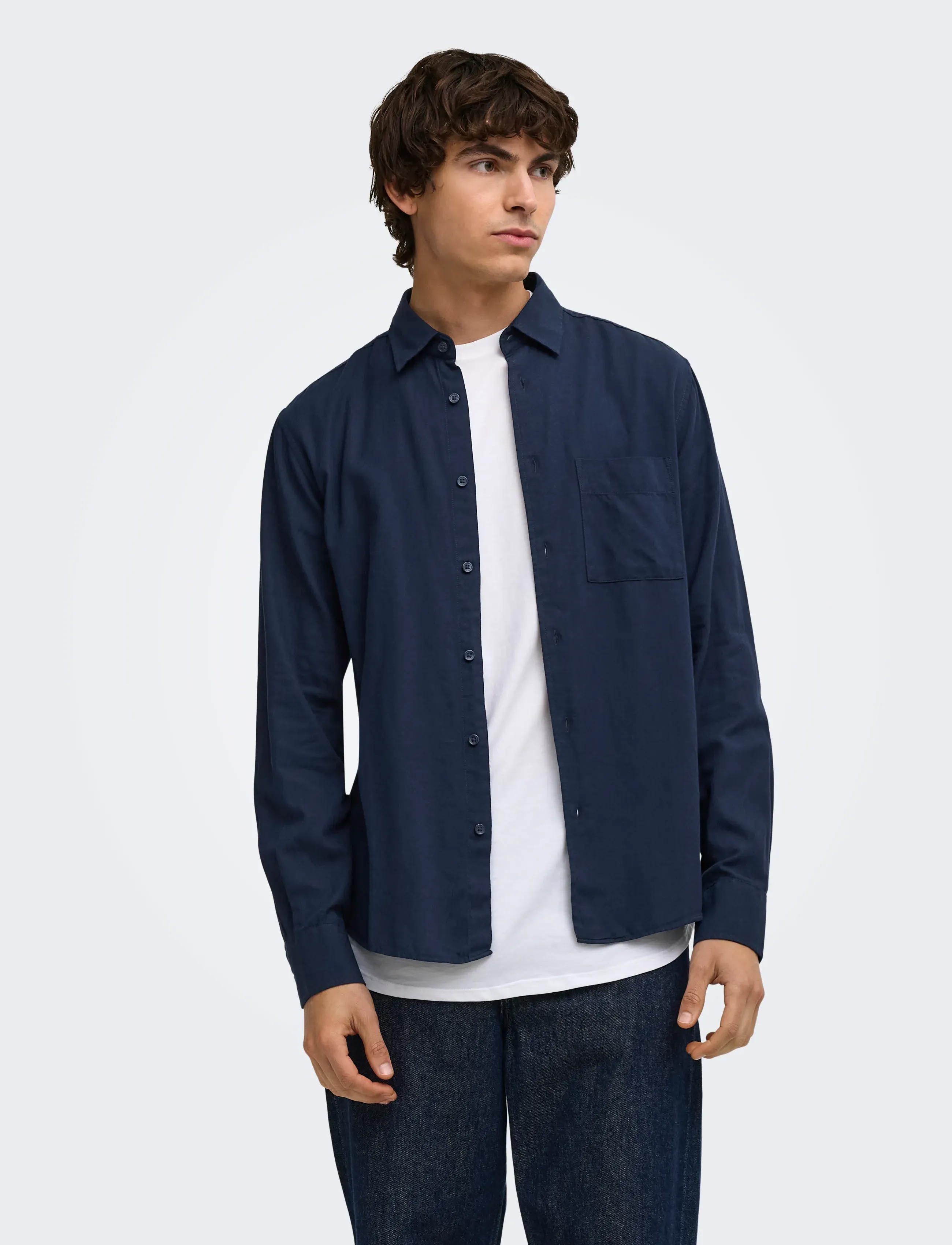 ONLY & SONS ONSMARS REG FIT LS SHIRT NOOS - Campaign - BLACK IRIS / navy