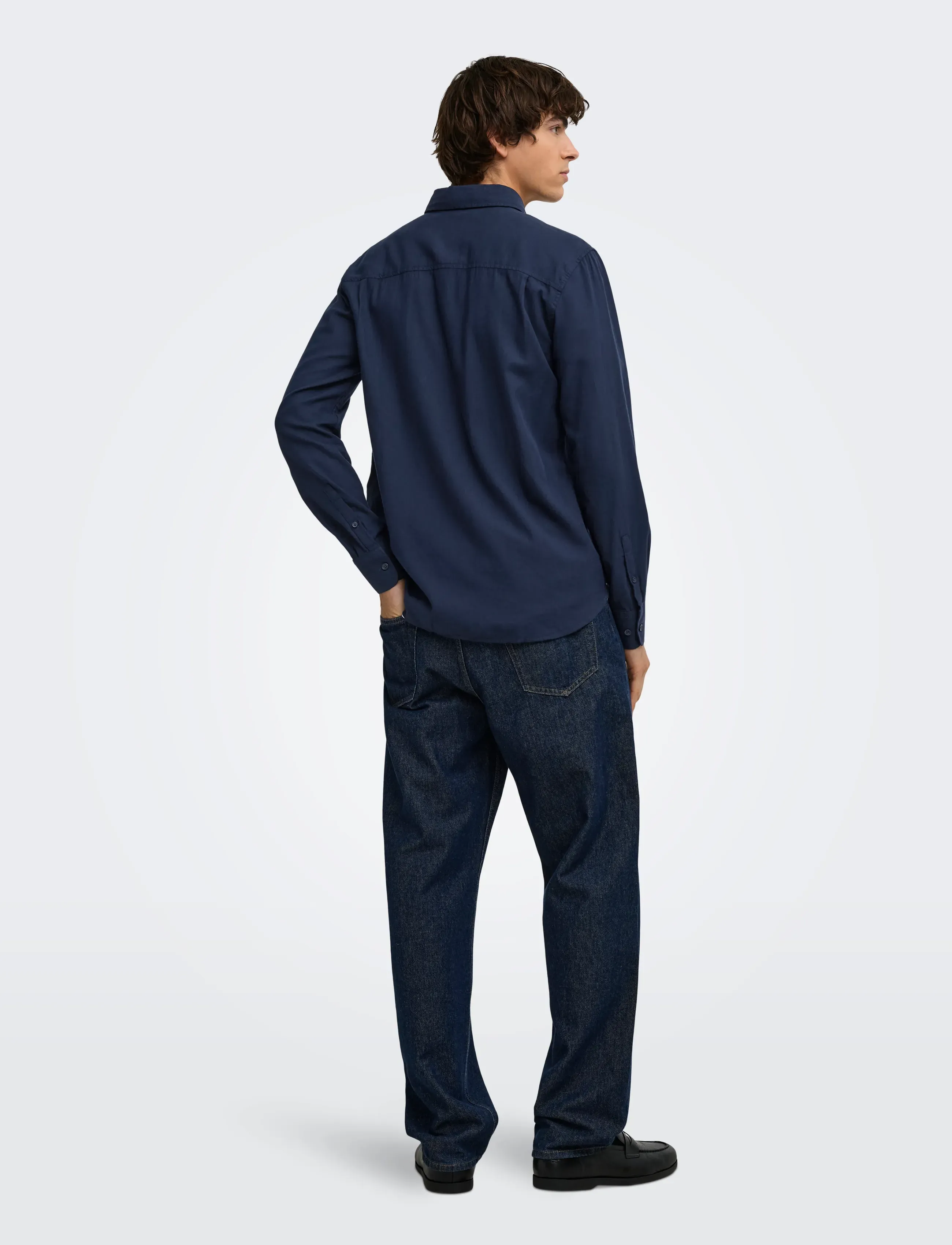 ONLY & SONS - ONSMARS REG FIT LS SHIRT NOOS - casual shirts - black iris - 3