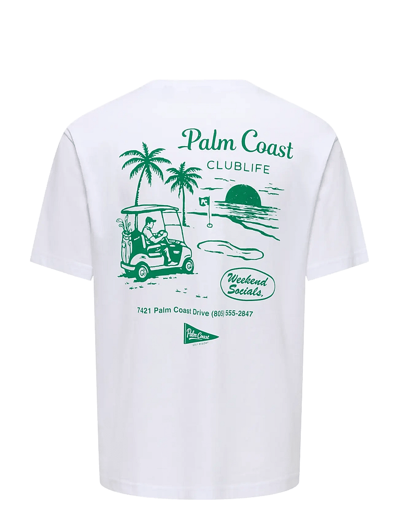 ONLY & SONS - ONSTHEO RLX SS TEE SR FT - kurzärmelig - bright white - 1
