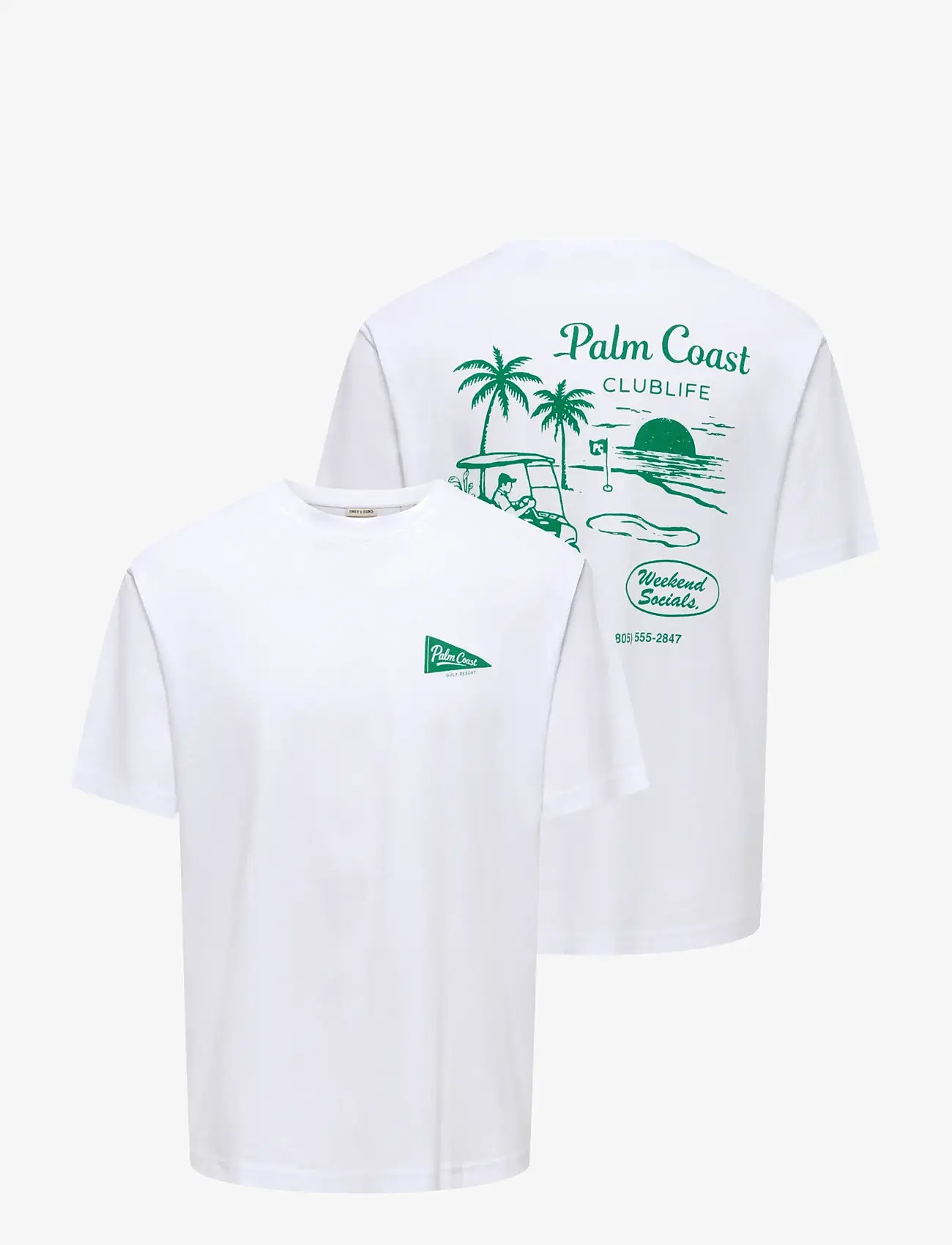 ONLY & SONS - ONSTHEO RLX SS TEE SR FT - kurzärmelig - bright white - 2