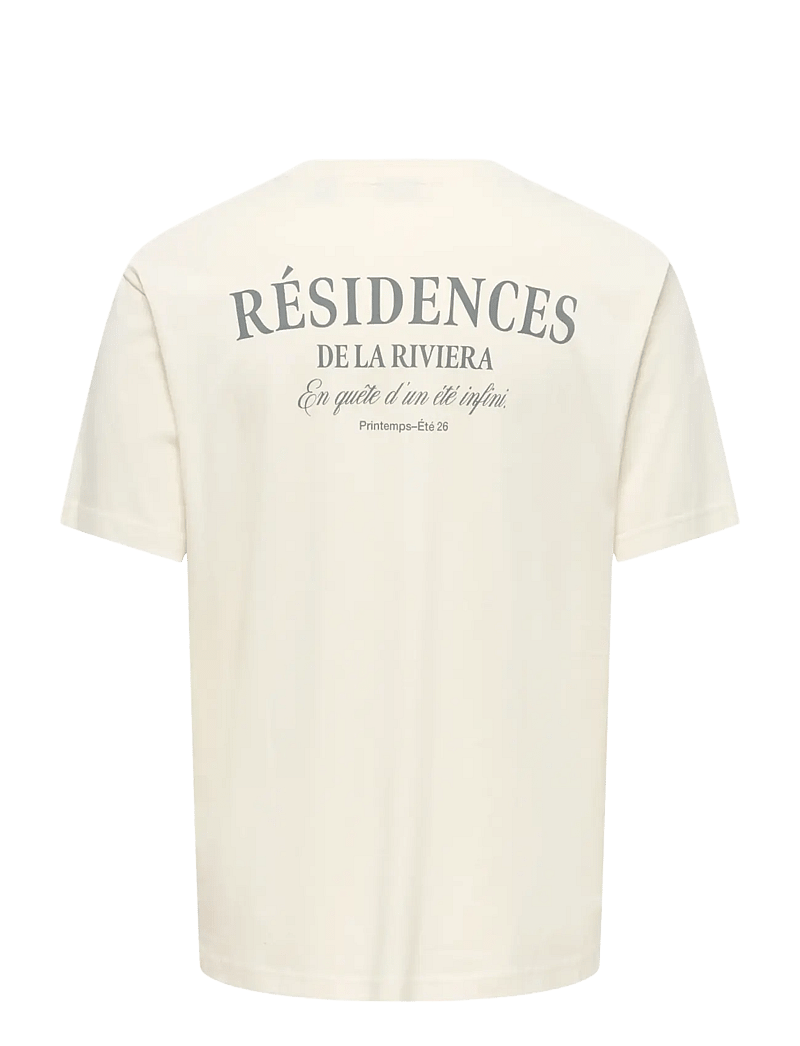 ONLY & SONS - ONSTHEO RLX SS TEE SR FT - kortærmede t-shirts - egret - 1