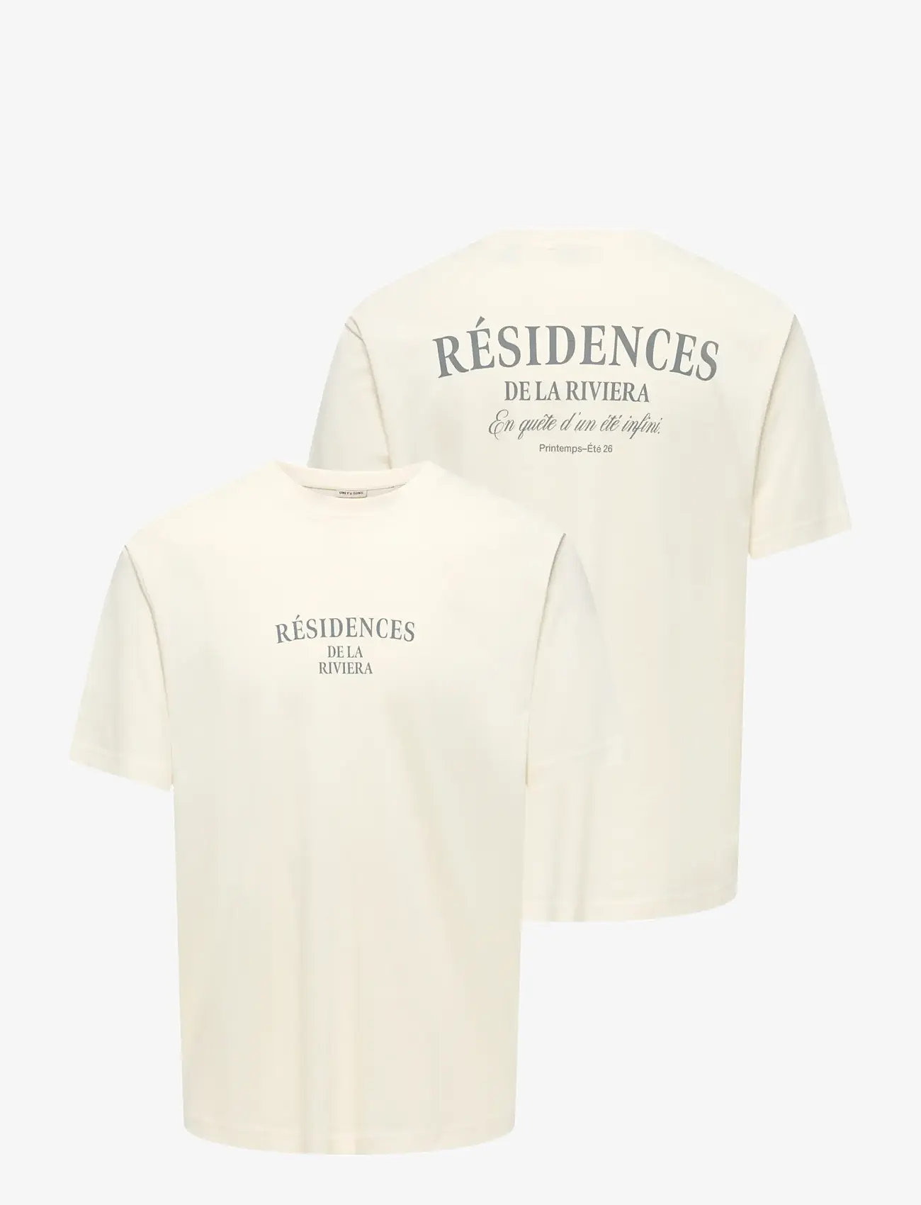 ONLY & SONS - ONSTHEO RLX SS TEE SR FT - kortærmede t-shirts - egret - 2