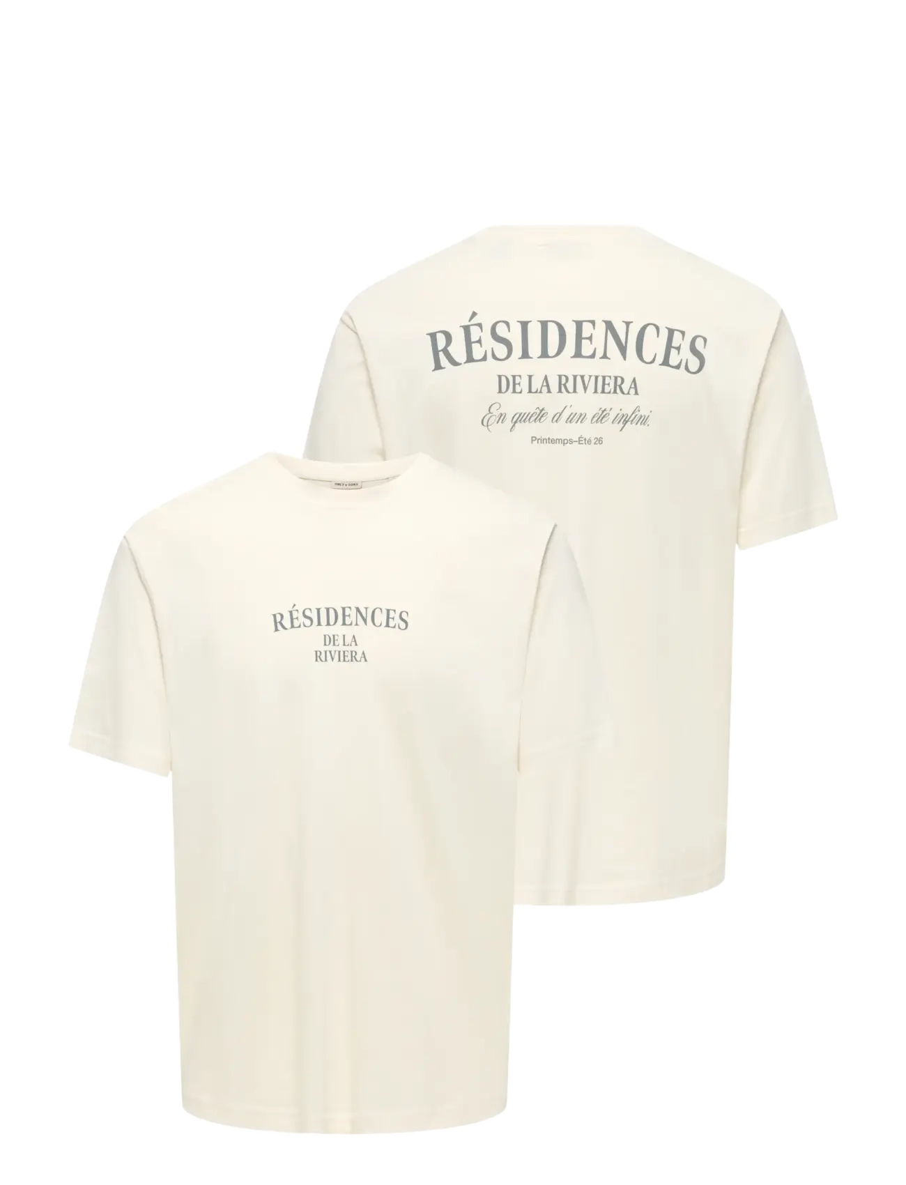 ONLY & SONS - ONSTHEO RLX SS TEE SR FT - kurzärmelig - egret - 2