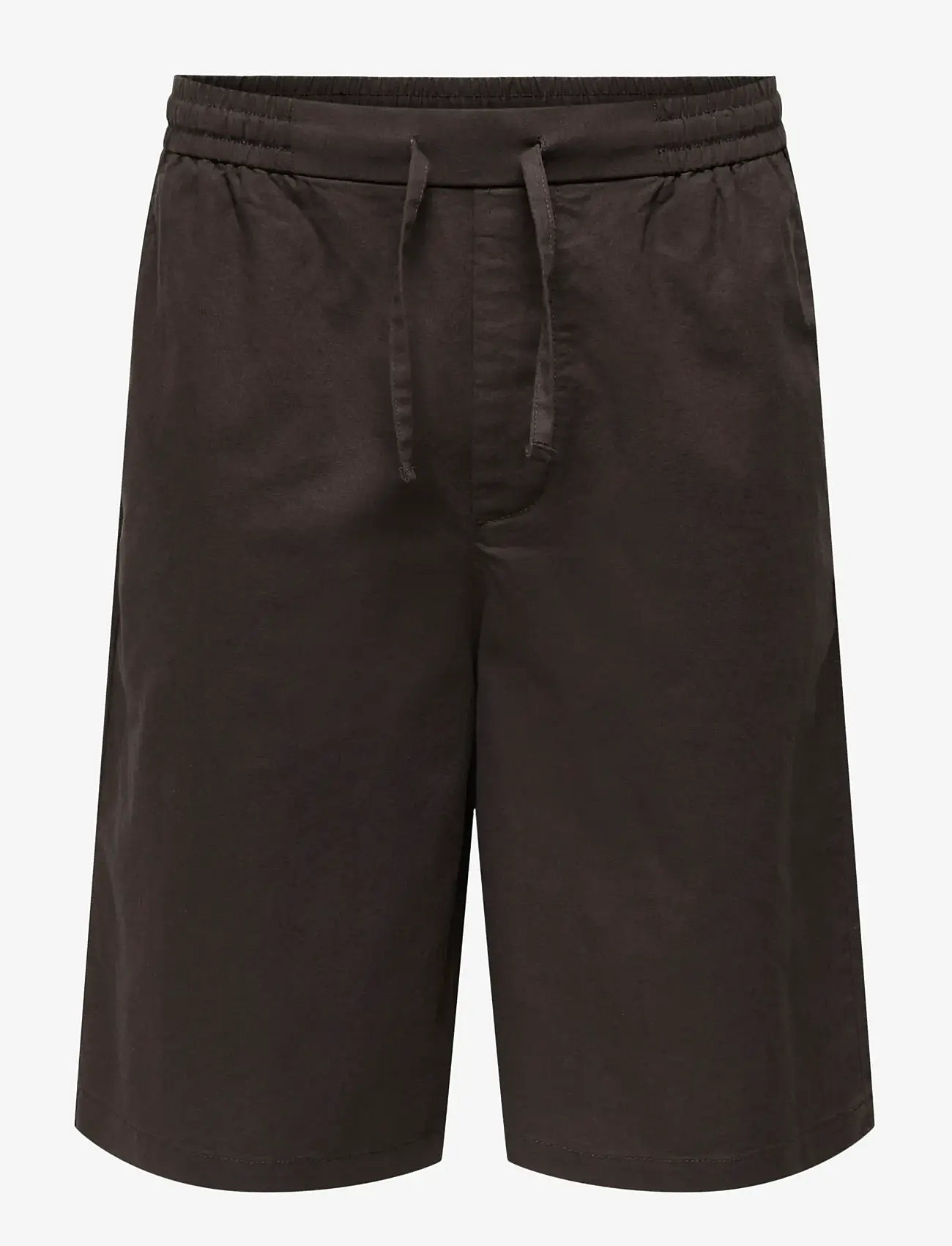 ONLY & SONS - ONSDAVES WIDE COT LIN 0007 SHORTS - leinen-shorts - coffee bean - 1
