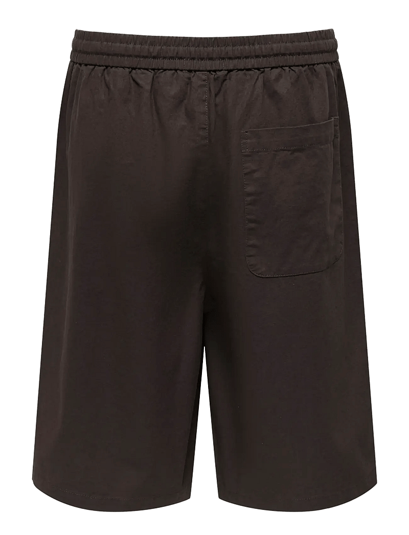 ONLY & SONS - ONSDAVES WIDE COT LIN 0007 SHORTS - leinen-shorts - coffee bean - 2