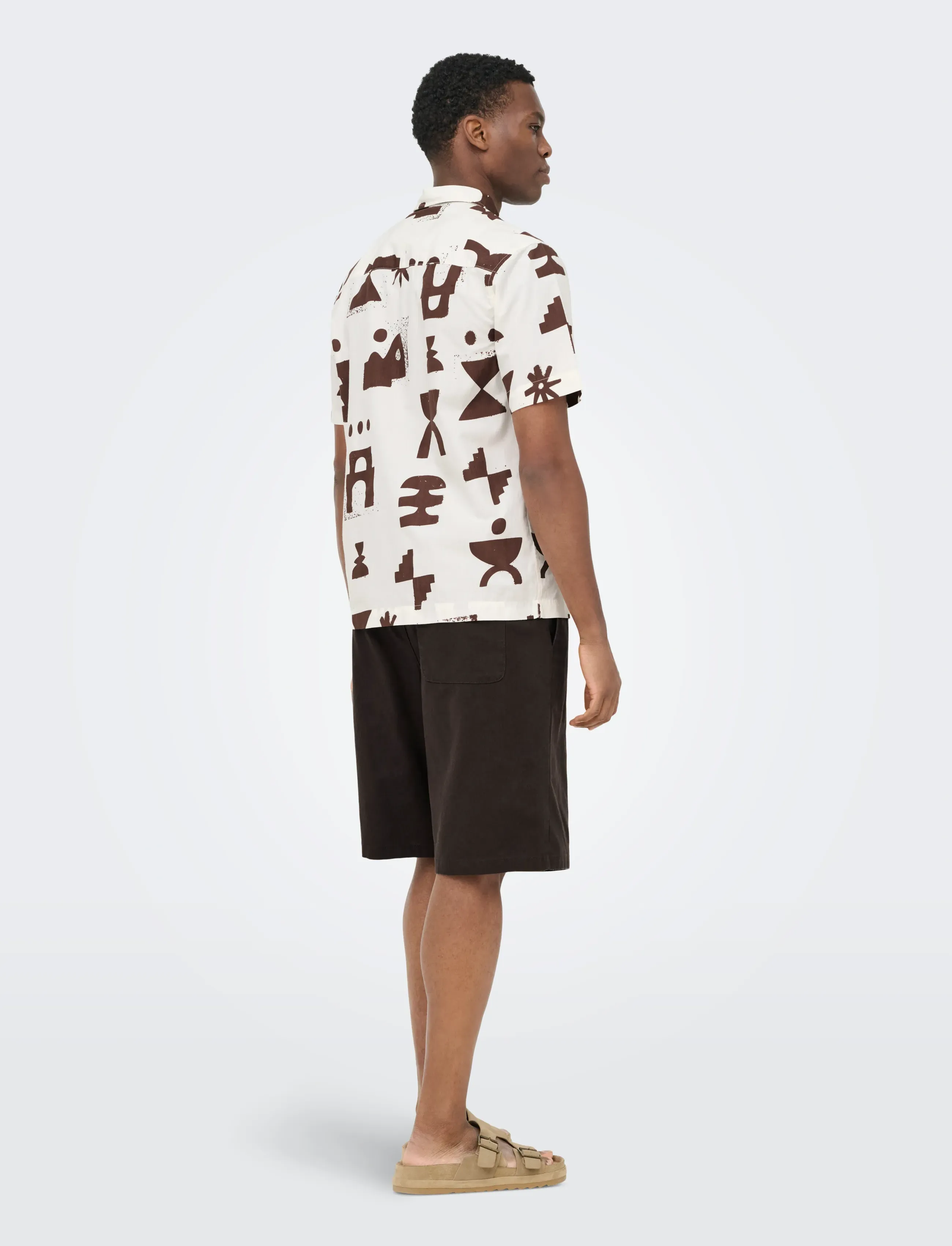 ONLY & SONS - ONSDAVES WIDE COT LIN 0007 SHORTS - linneshorts - coffee bean - 3