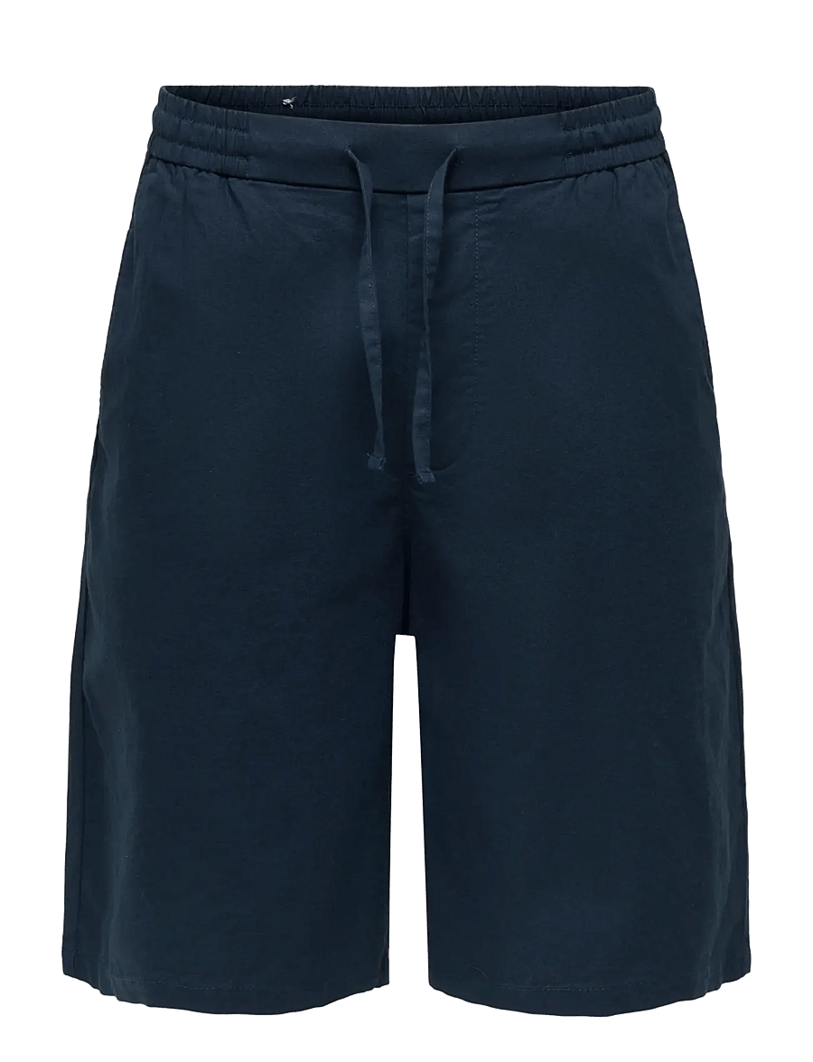 ONLY & SONS - ONSDAVES WIDE COT LIN 0007 SHORTS - linneshorts - dark navy - 1