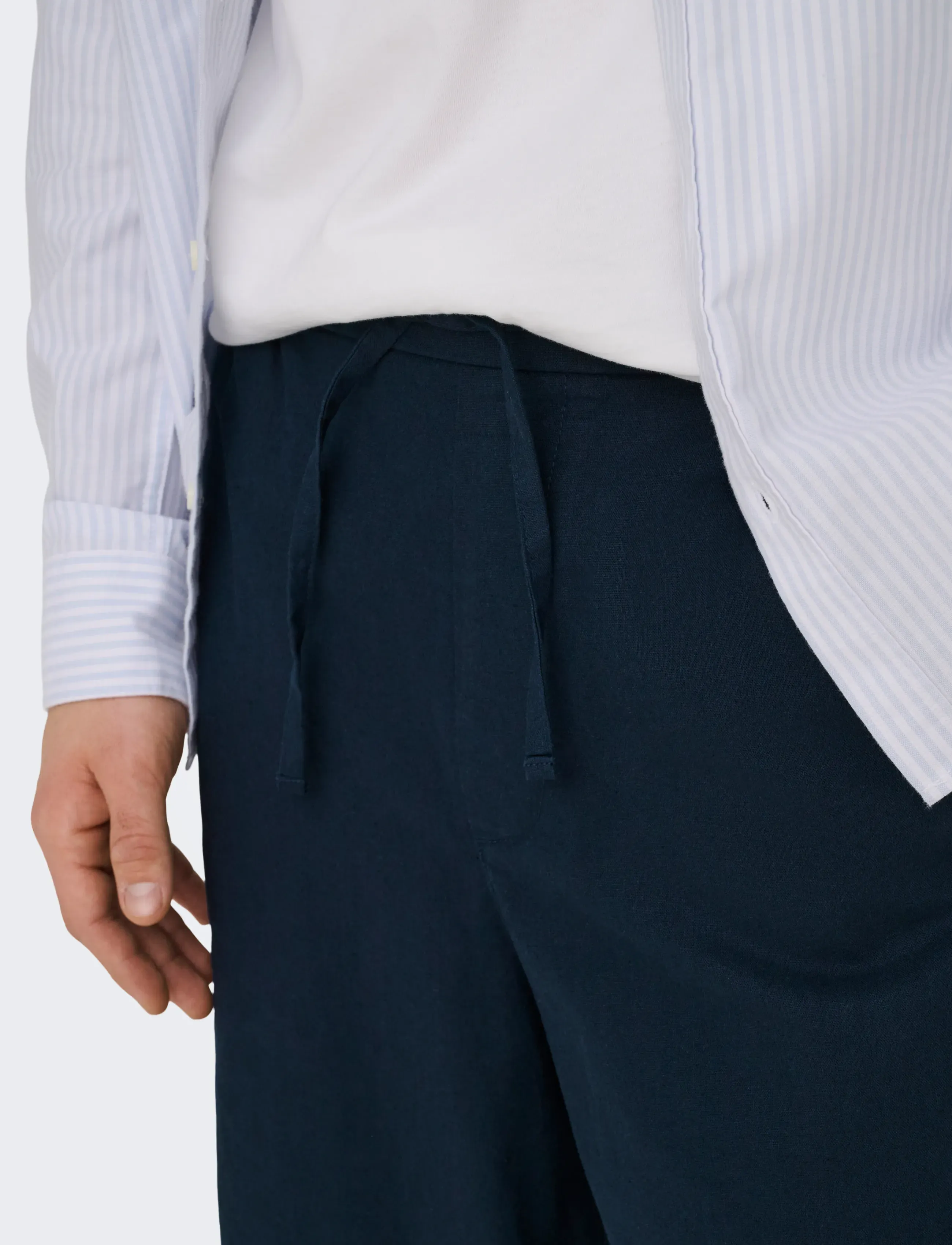 ONLY & SONS ONSDAVES WIDE COT LIN 0007 SHORTS - Shorts - DARK NAVY / navy