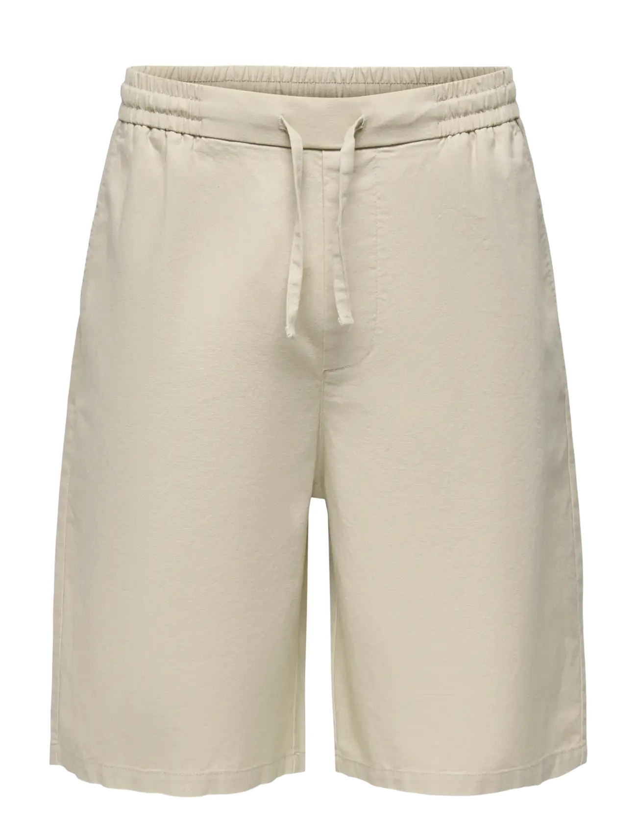 ONLY & SONS ONSDAVES WIDE COT LIN 0007 SHORTS - Shorts - SILVER LINING / beige
